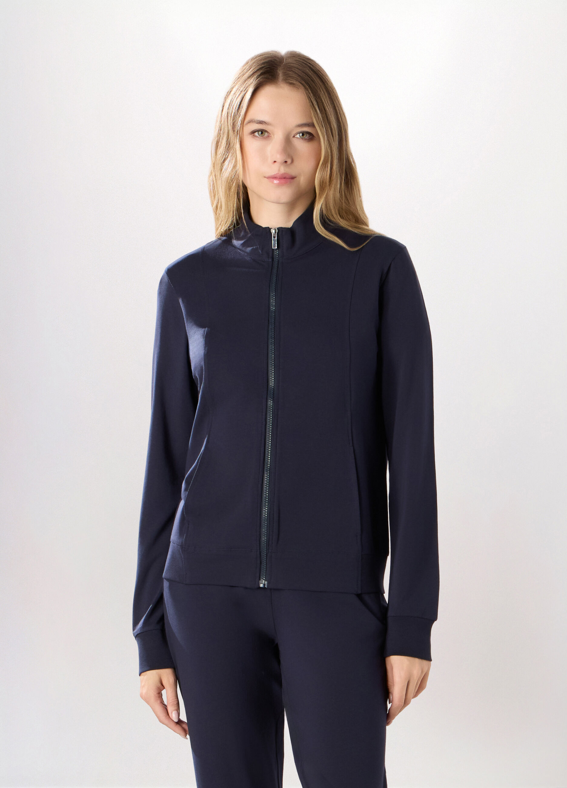 Felpa in jersey di cotone stretch donna_0