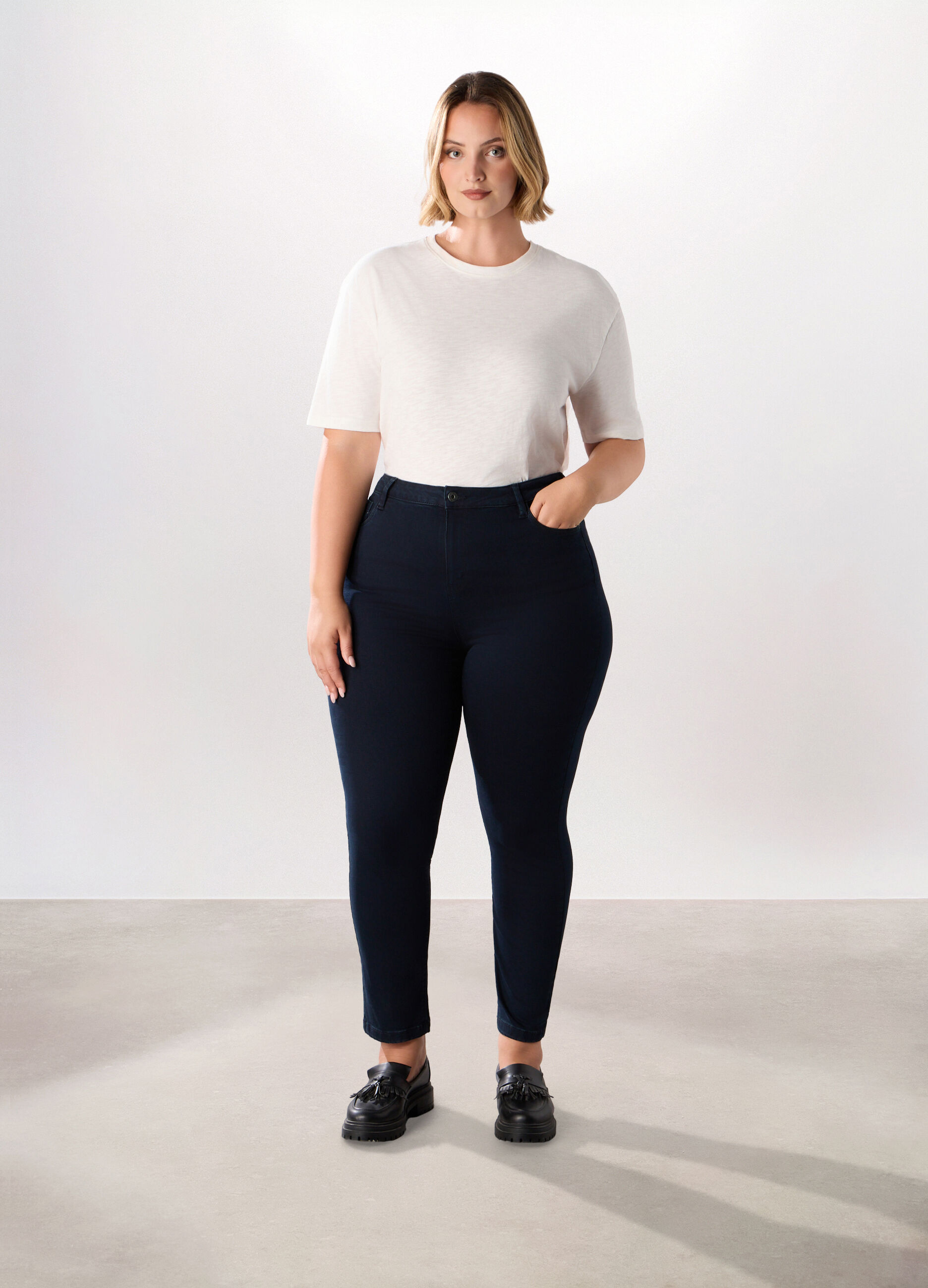 Jeans skinny fit in denim stretch donna curvy_0