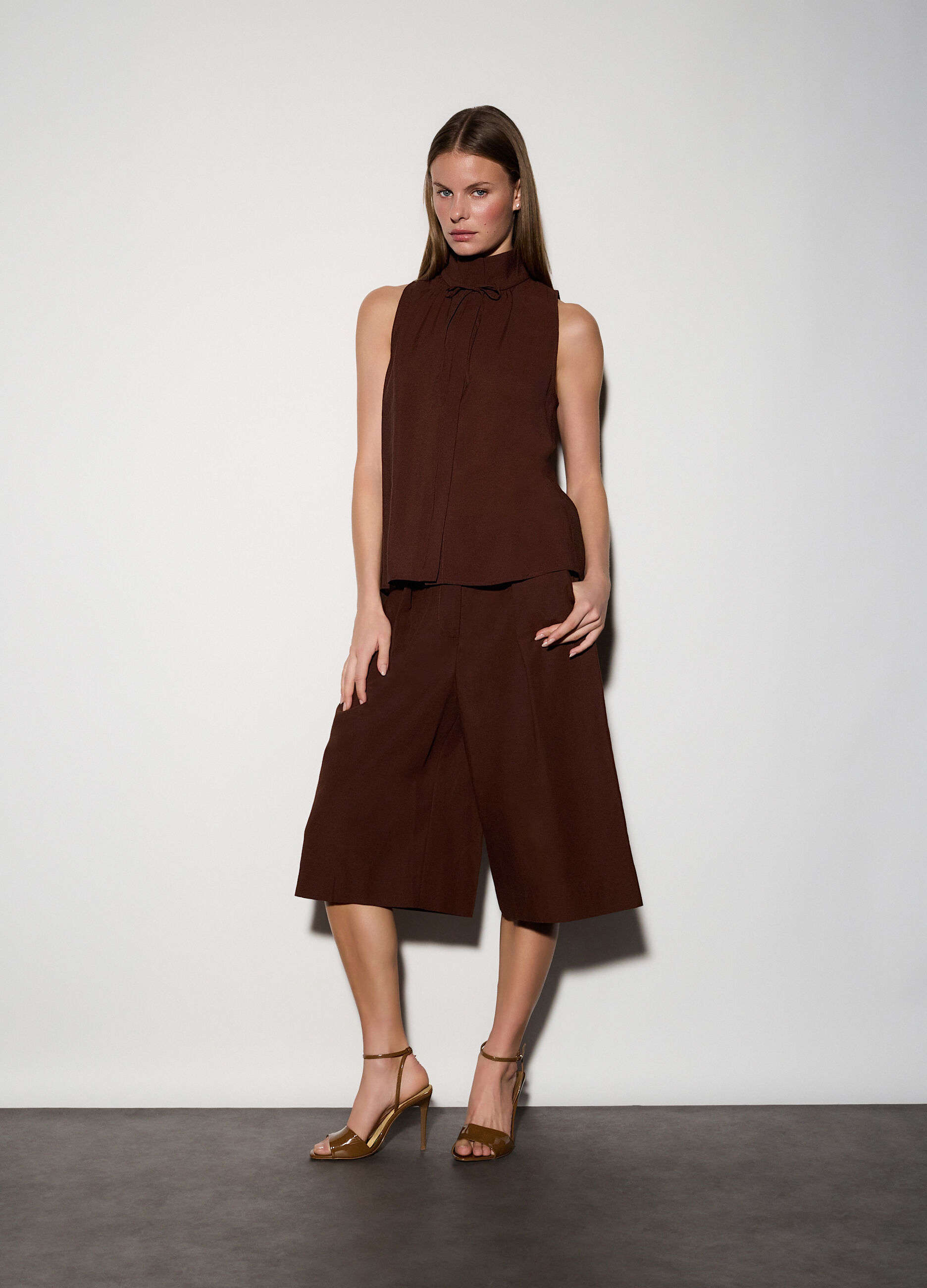 Camicia a collo alto regular fit donna_0