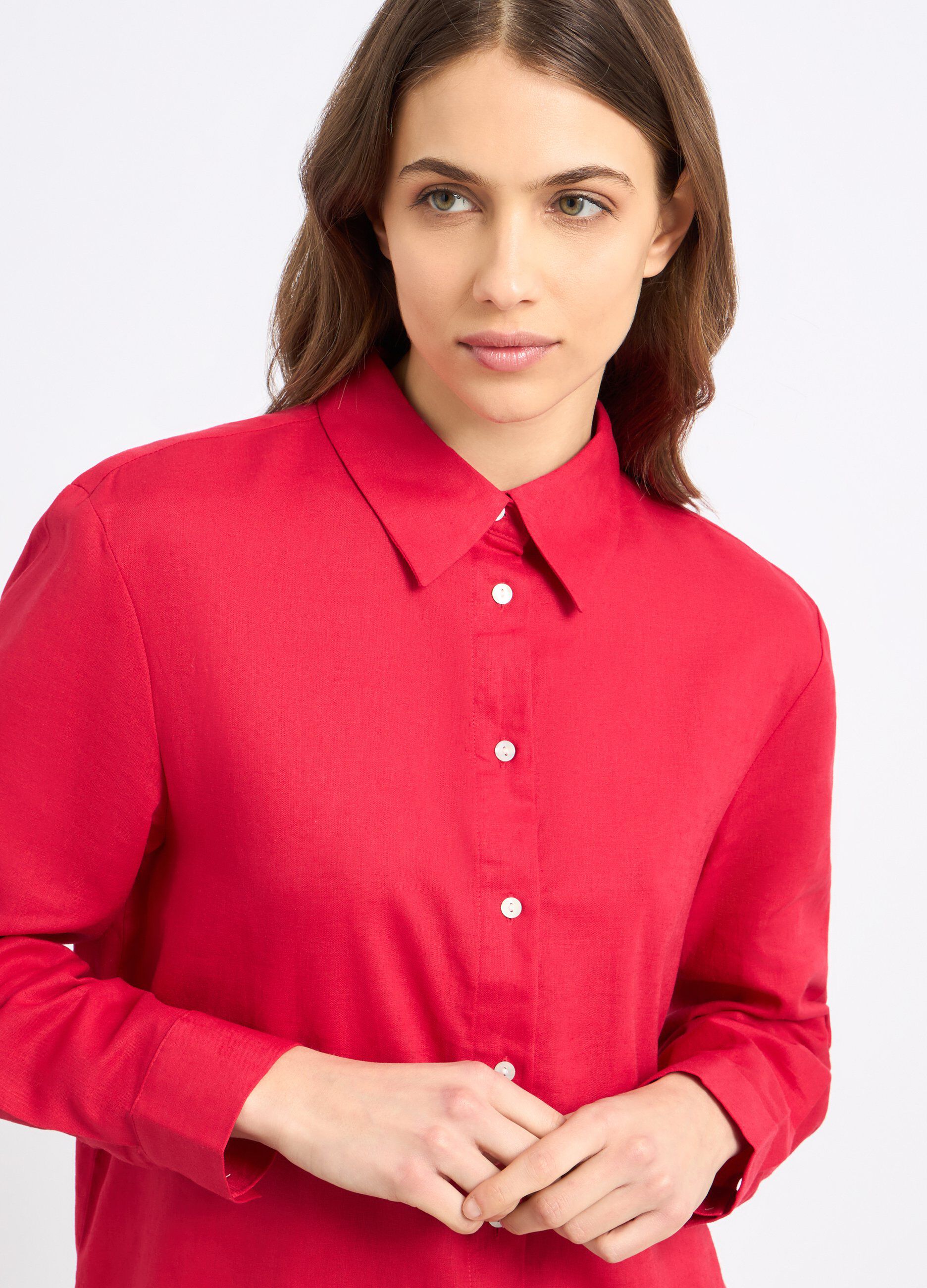 Camicia in misto lino donna_2