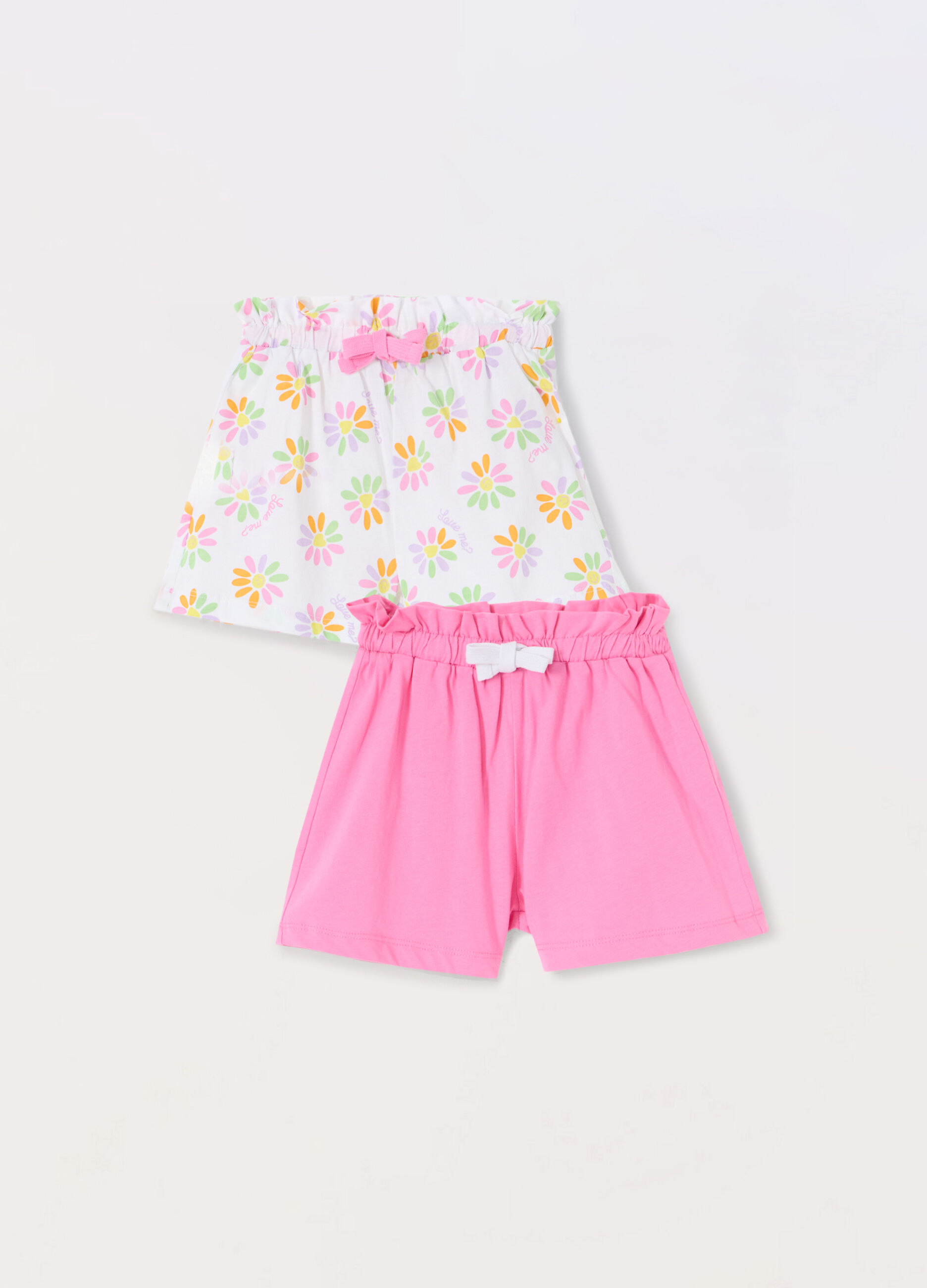 Pack 2 shorts in puro cotone bambina_0