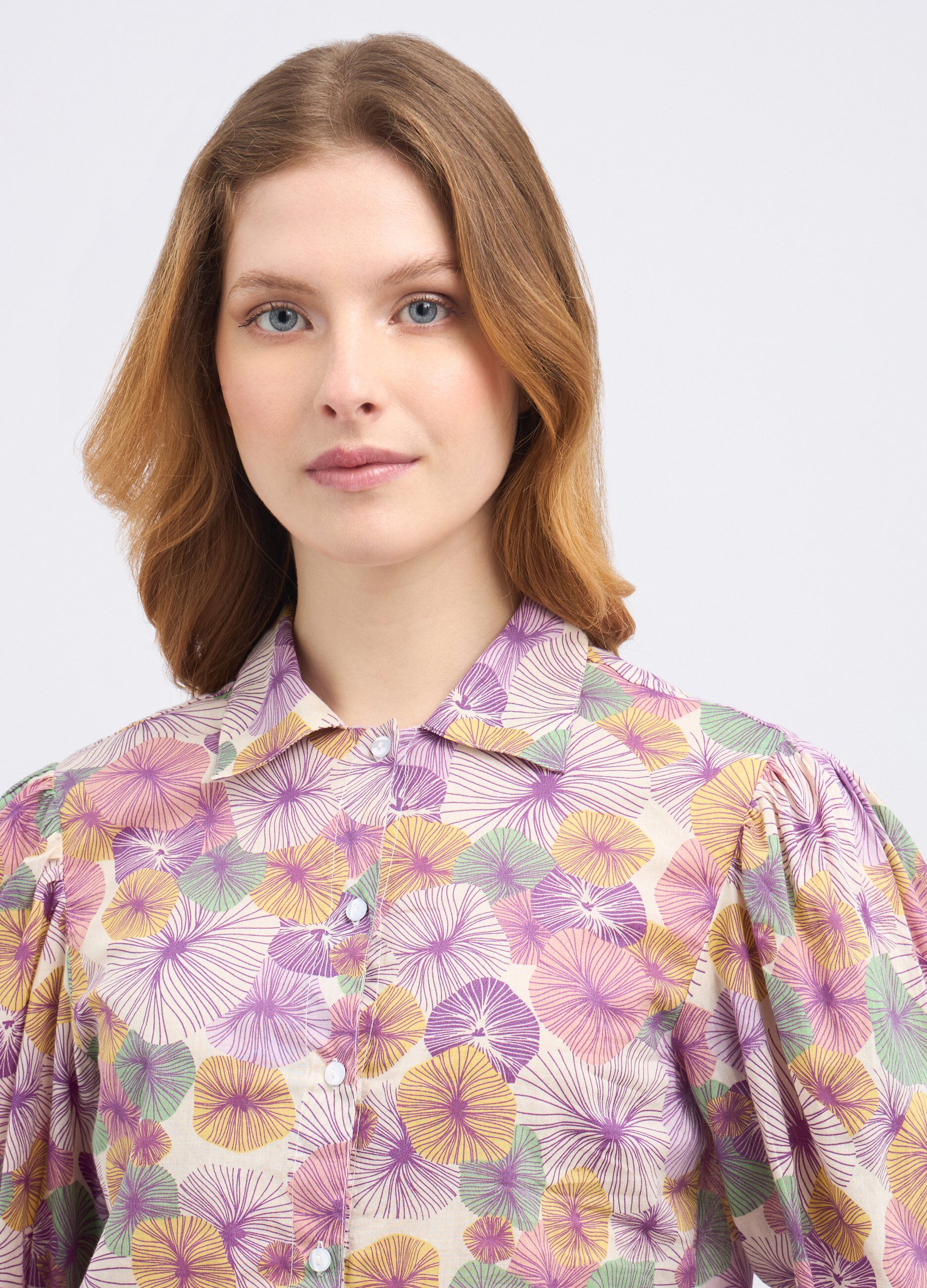 Camicia in puro cotone multicolor donna