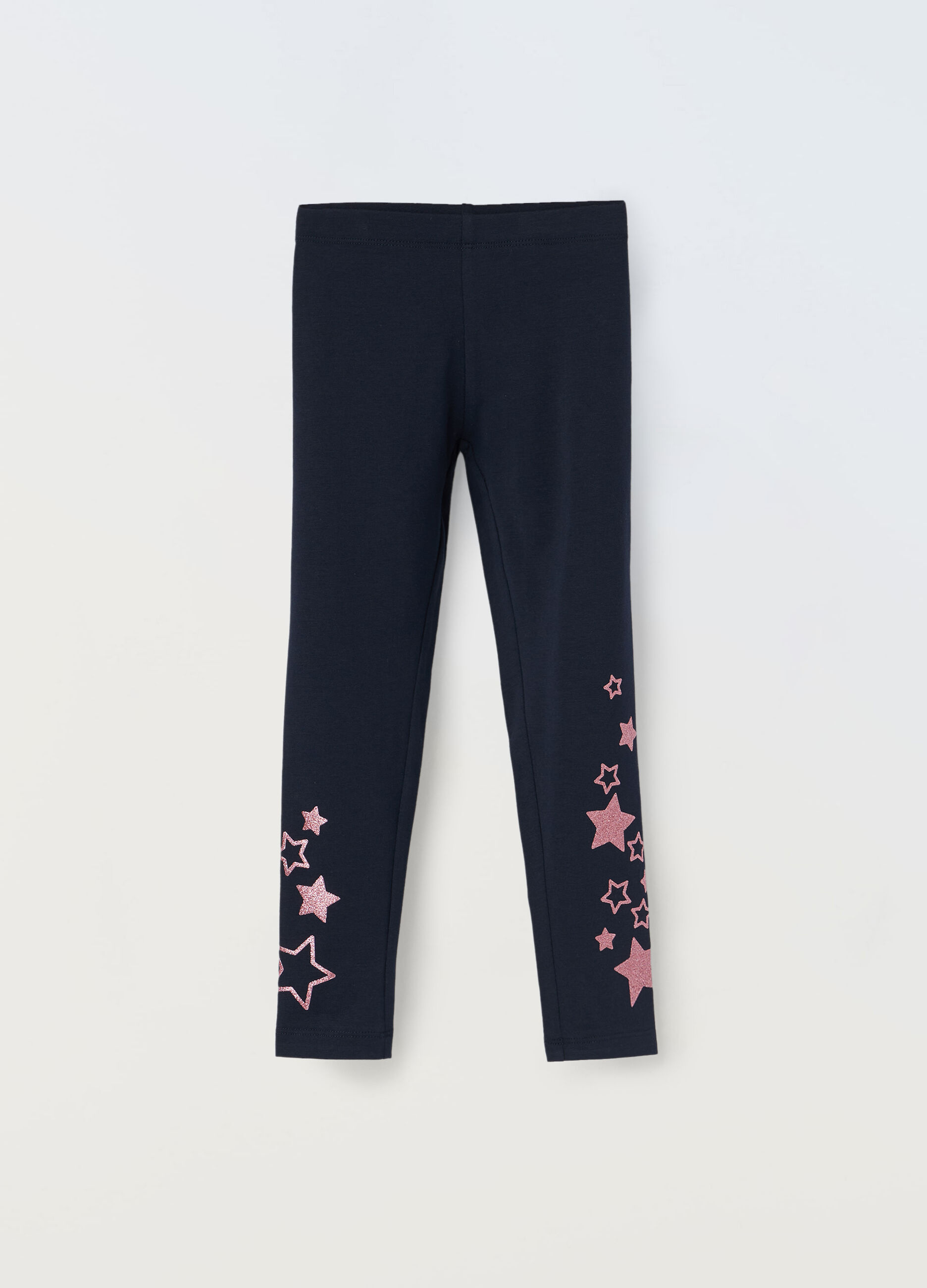 Leggings con stampa glitter bambina_0