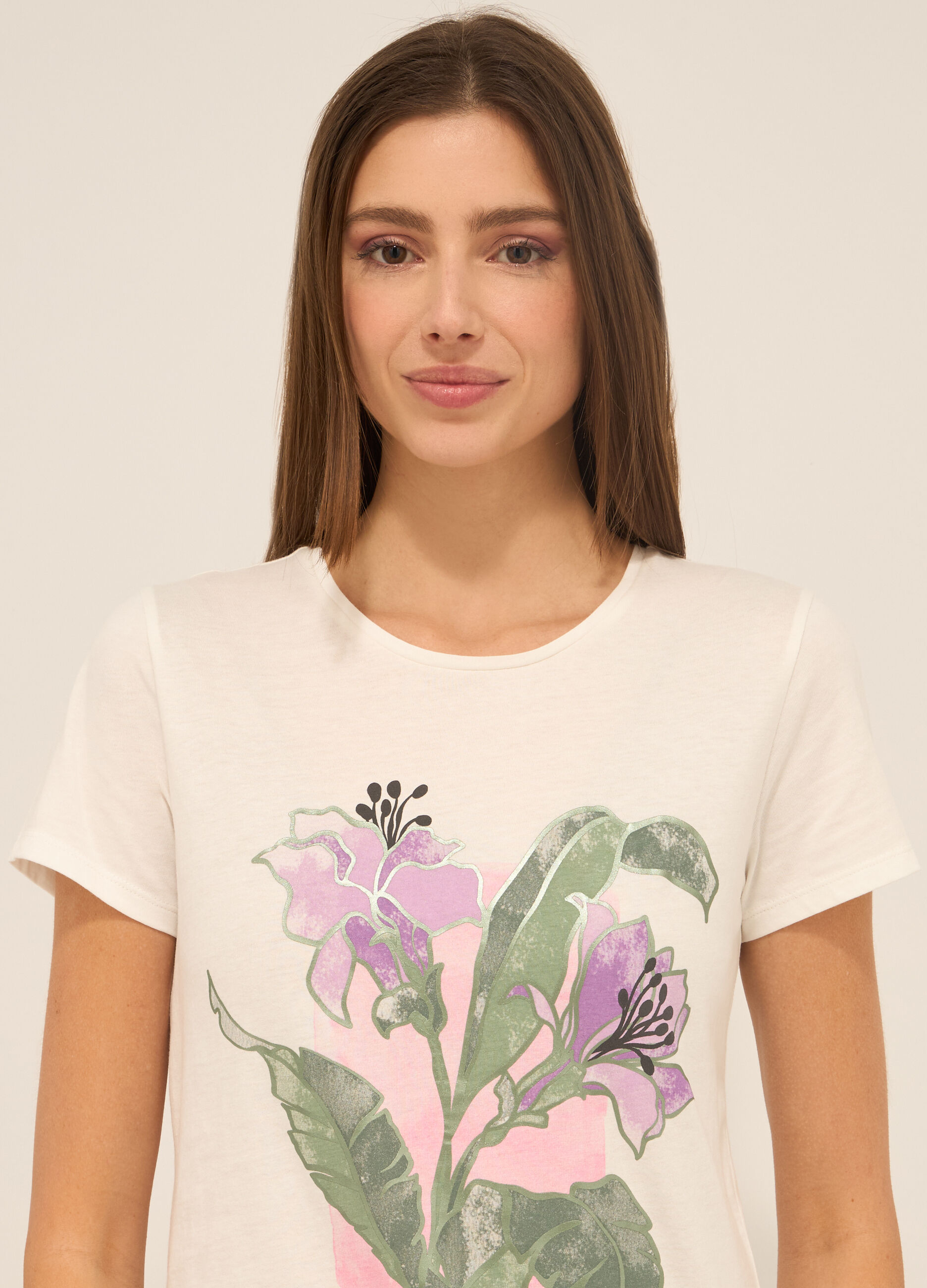 T-shirt in jersey di puro cotone donna_2