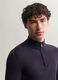 Maglione con mezza zip in maglia rasata uomo_2