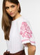 T-shirt a girocollo in jersey stretch con ricamo donna_2