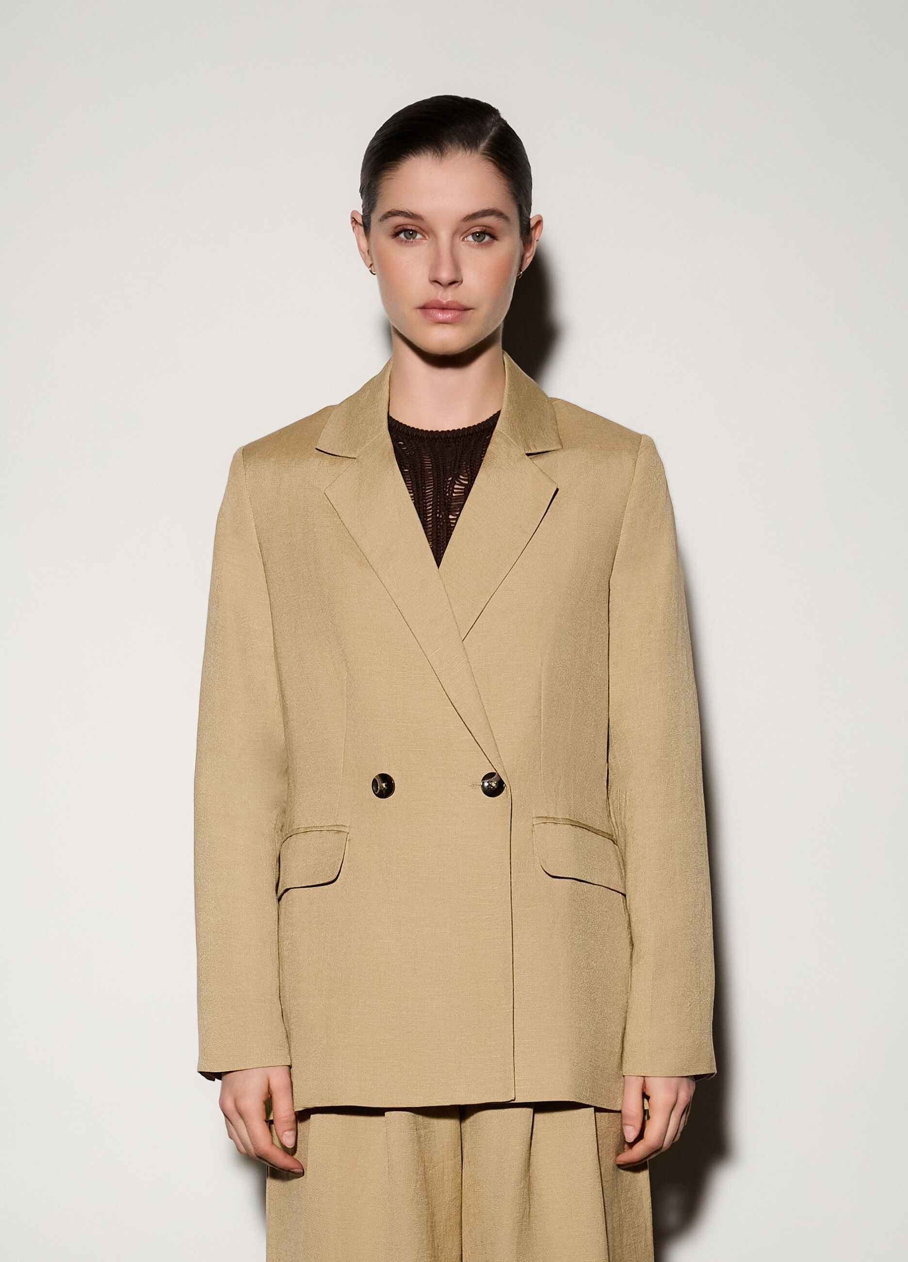 Blazer doppiopetto misto lino donna_1