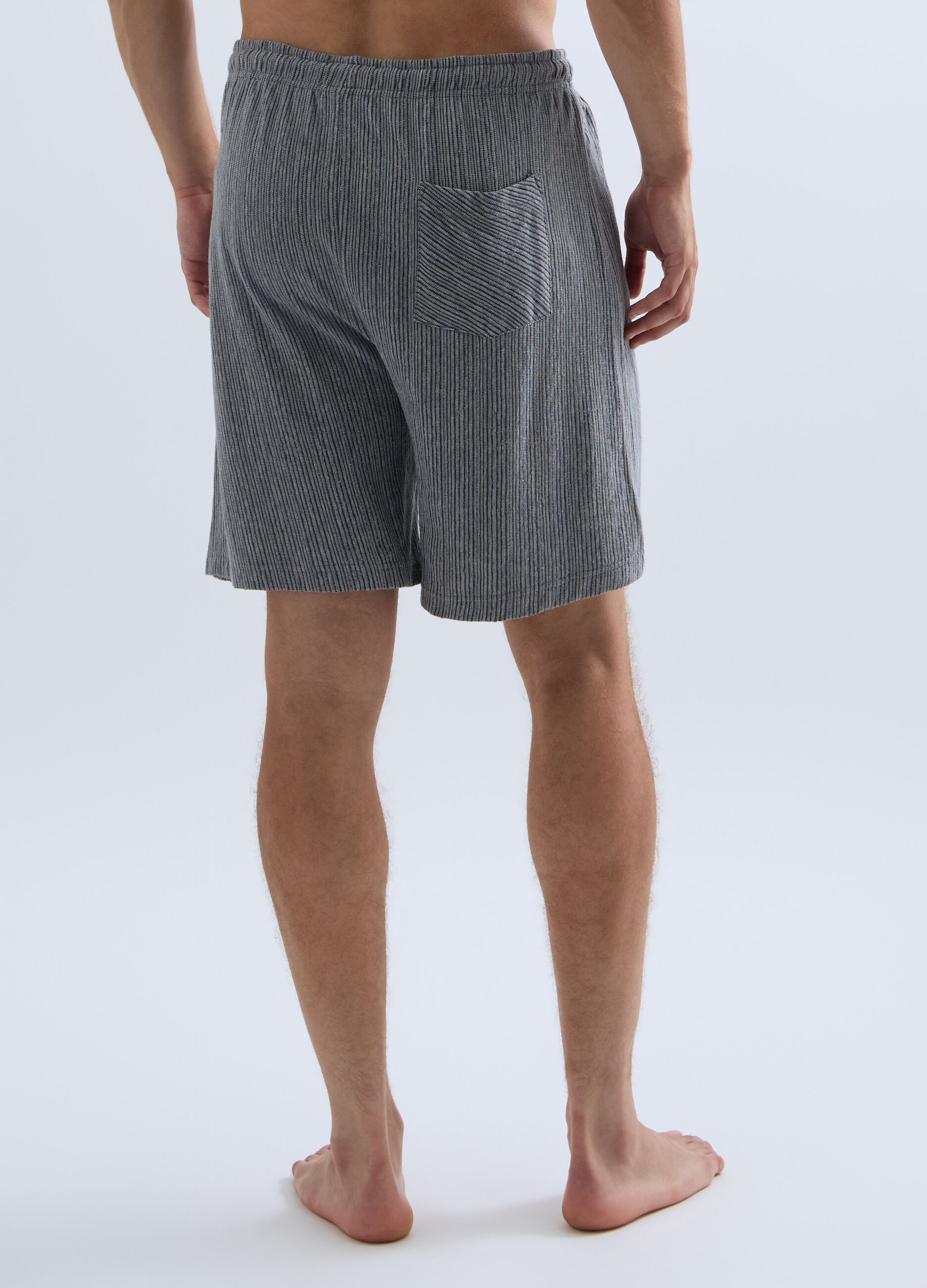 Short pigiama in cotone a costine uomo_1