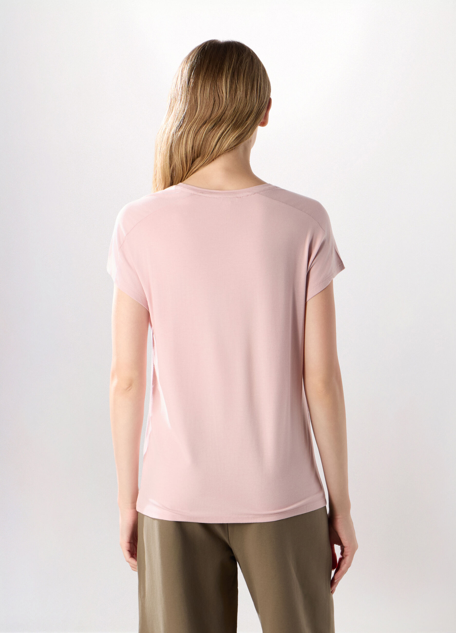 T-shirt in jersey di viscosa stretch donna_1