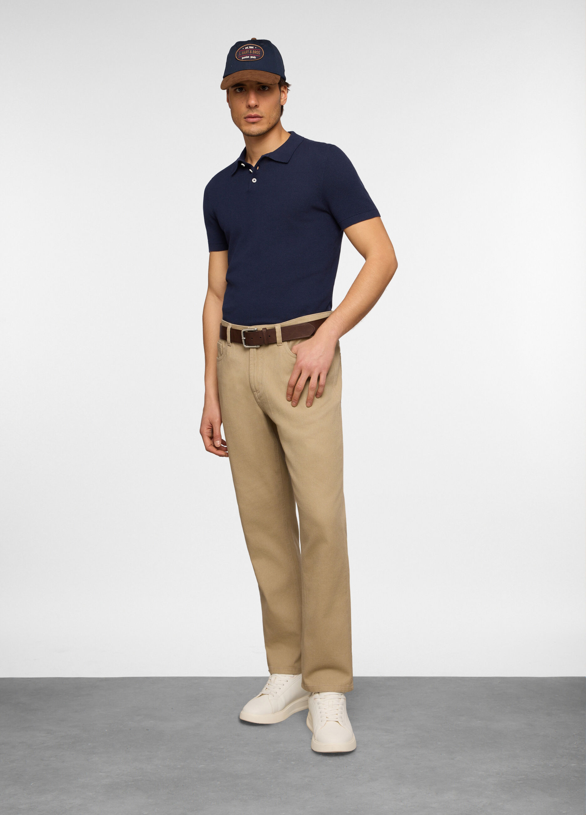 Jeans regular fit in denim di cotone uomo_0