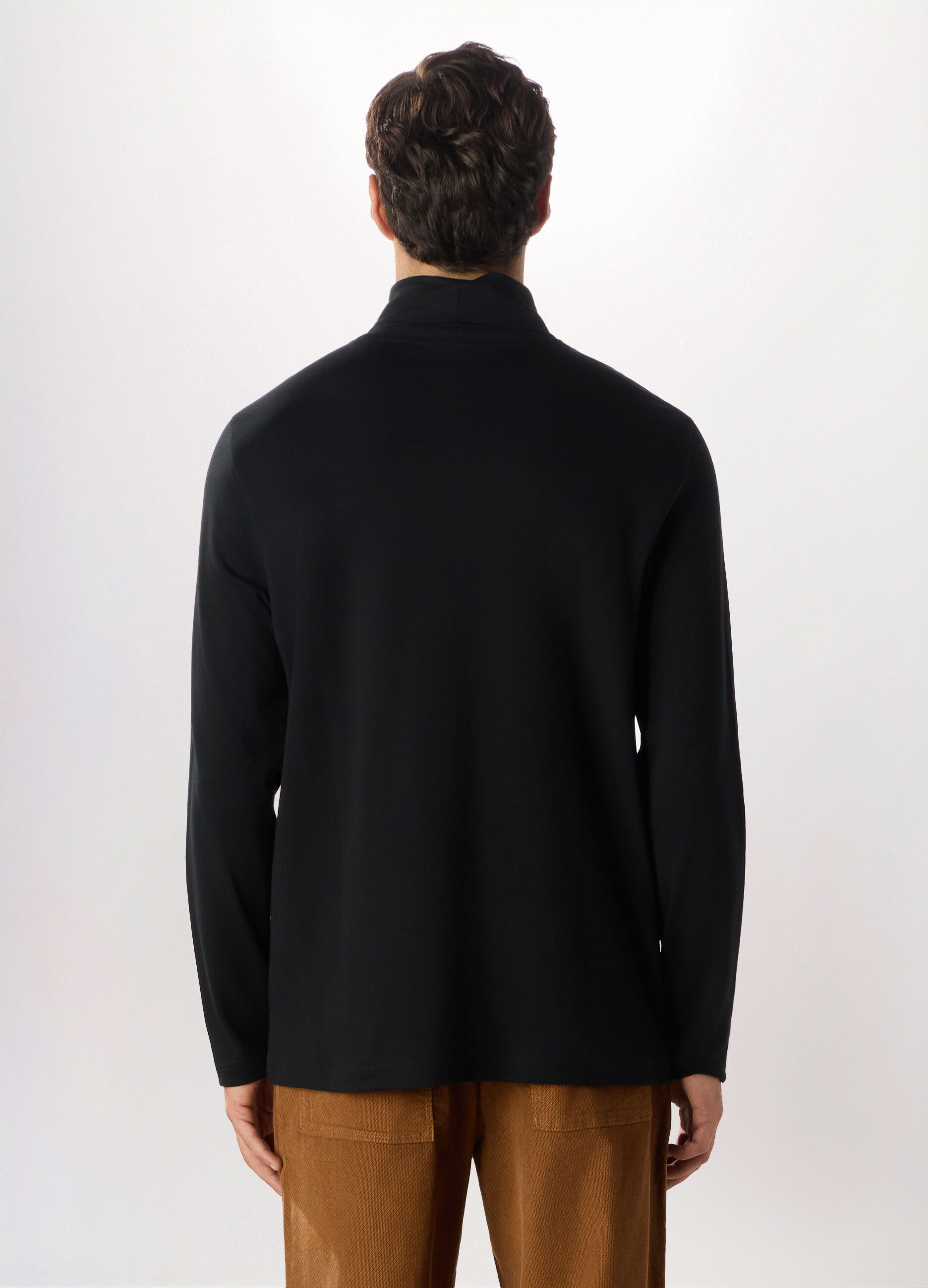 Maglia a collo alto in puro cotone uomo_1