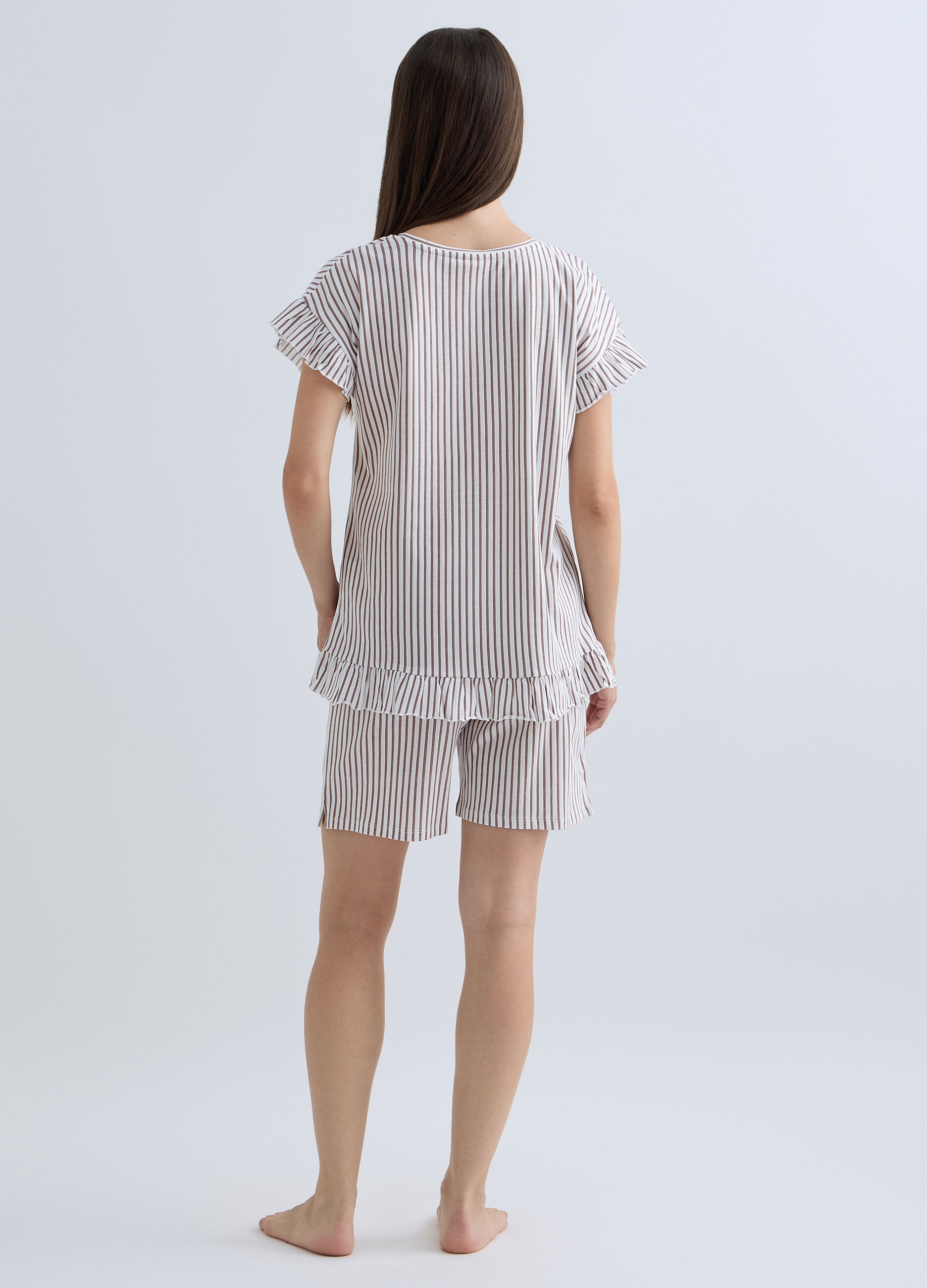 Pigiama corto in puro cotone donna_1