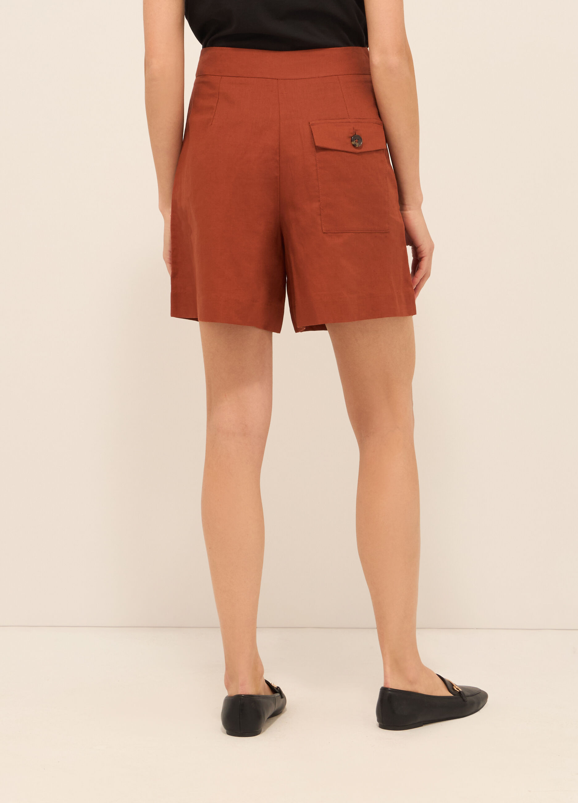 Shorts in misto lino donna _1