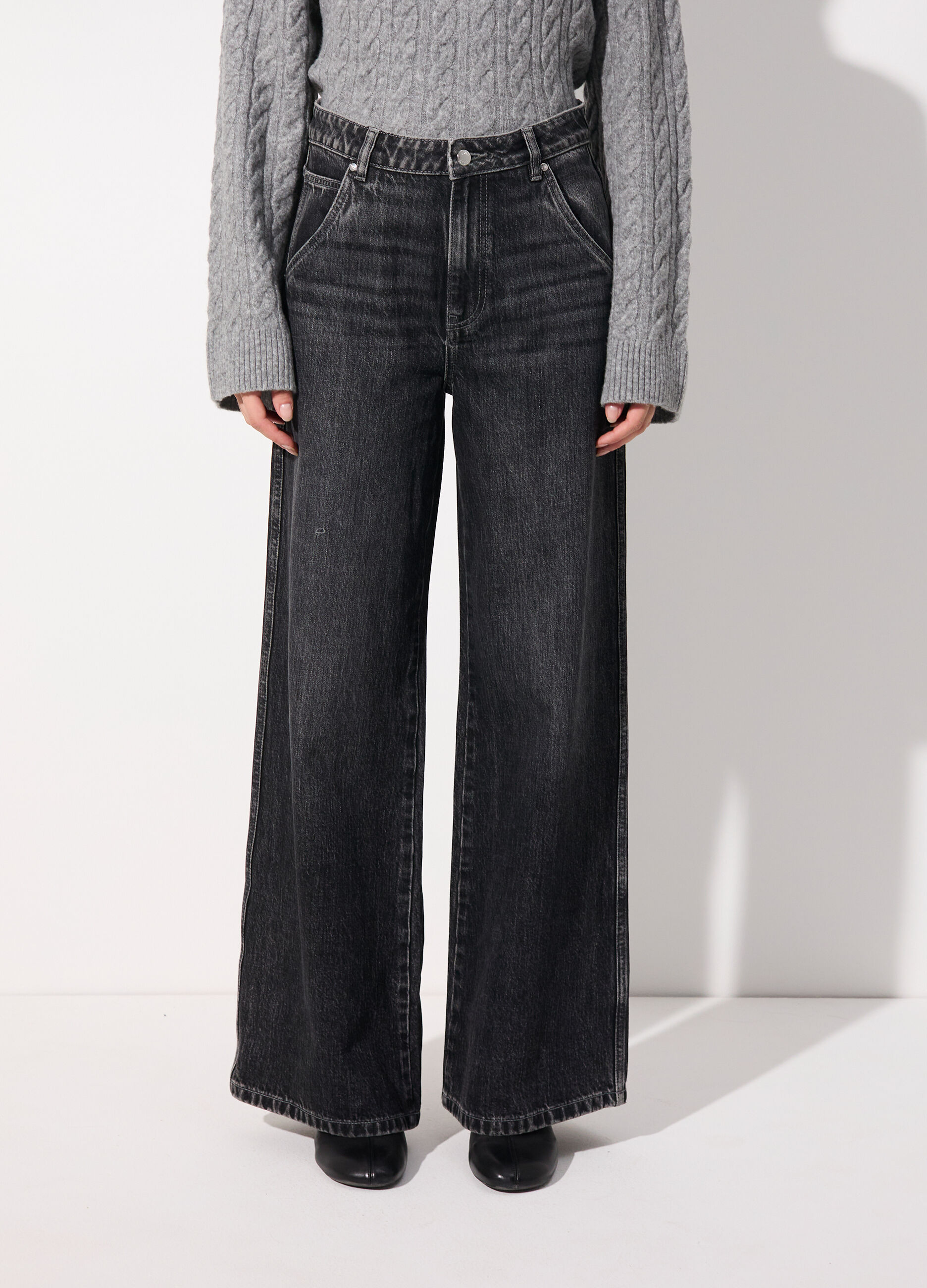 Denim wide leg in cotone misto lyocell donna_2