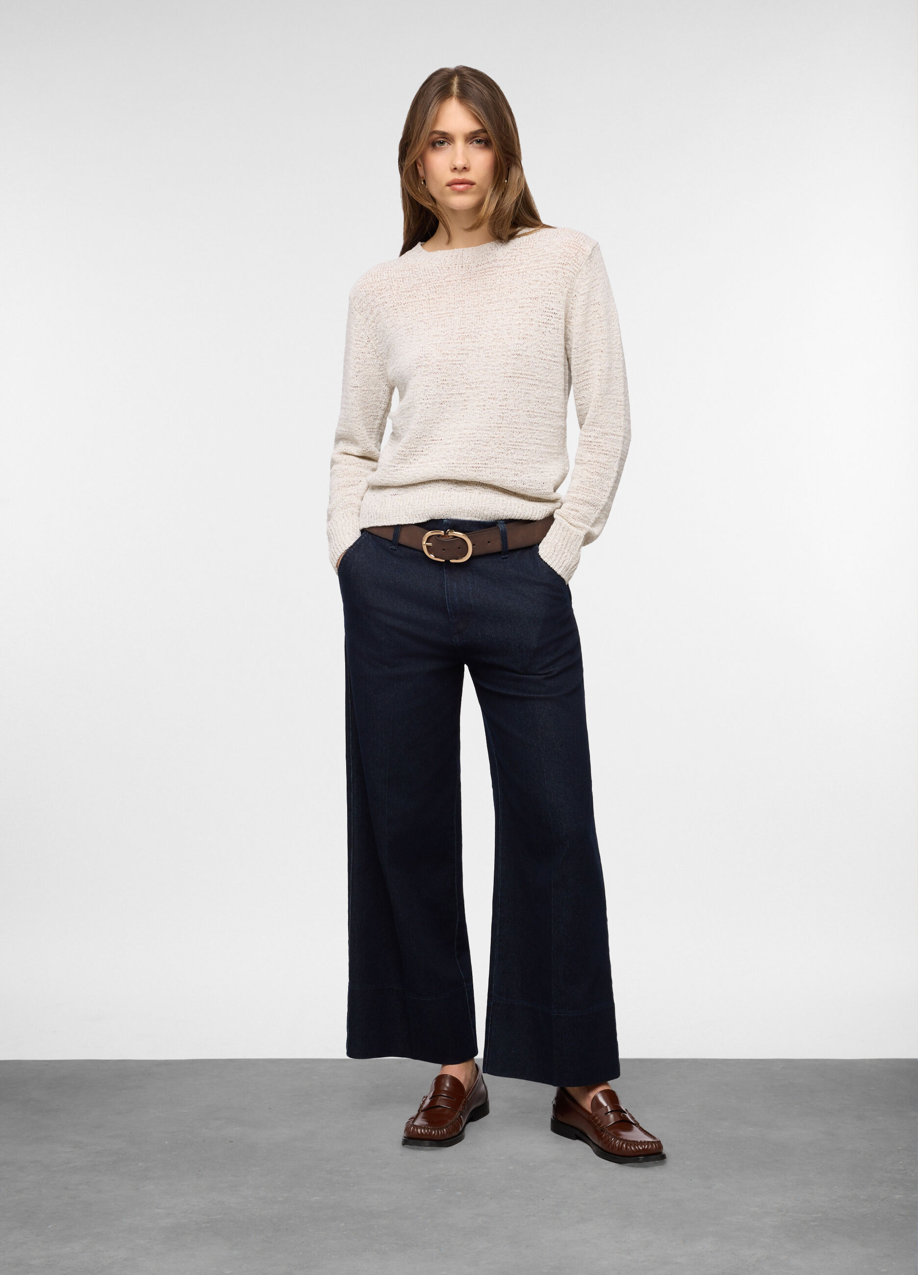 Pullover girocollo operato donna_0