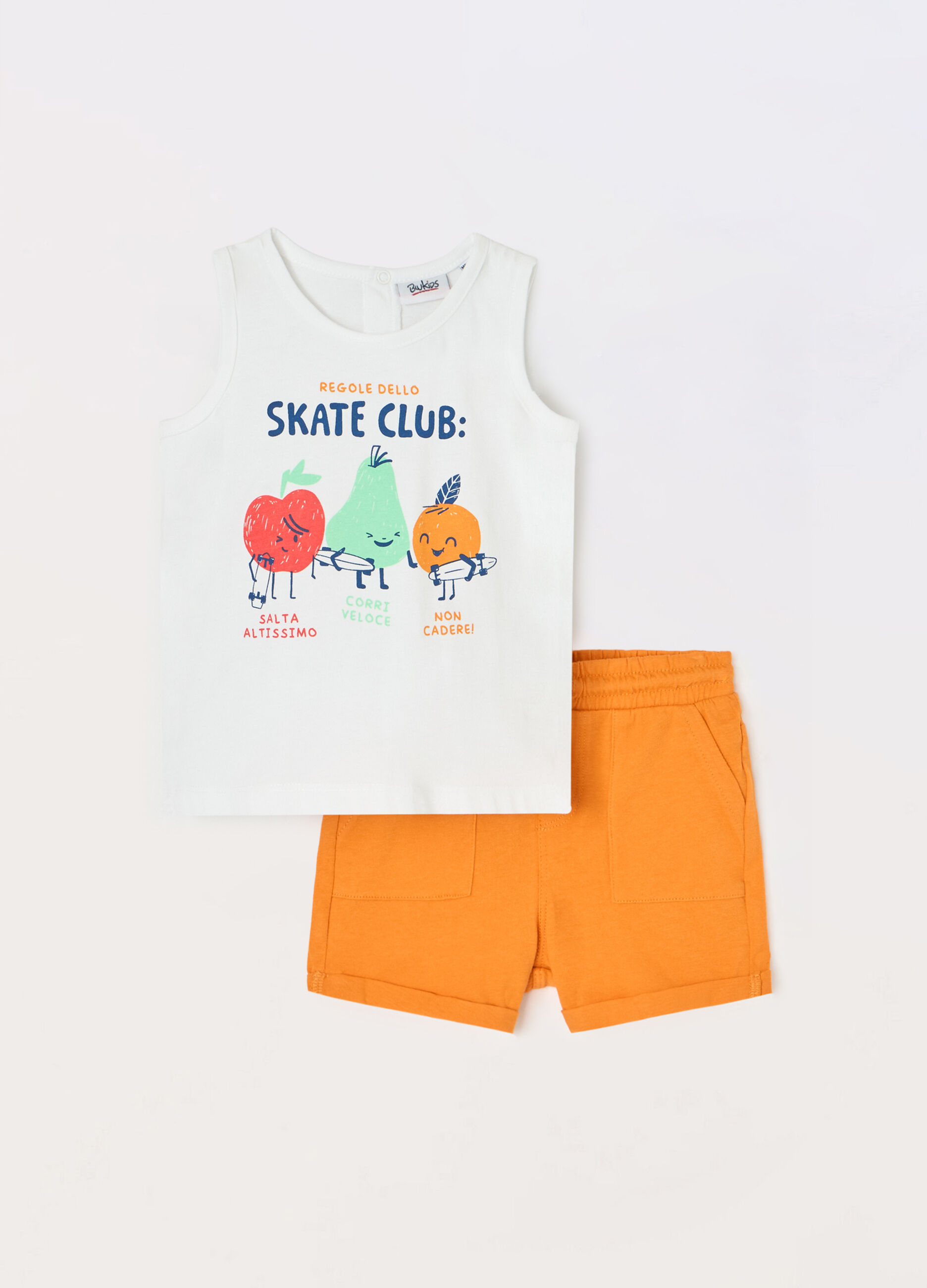 Jogging set in jersey di puro cotone neonato_0