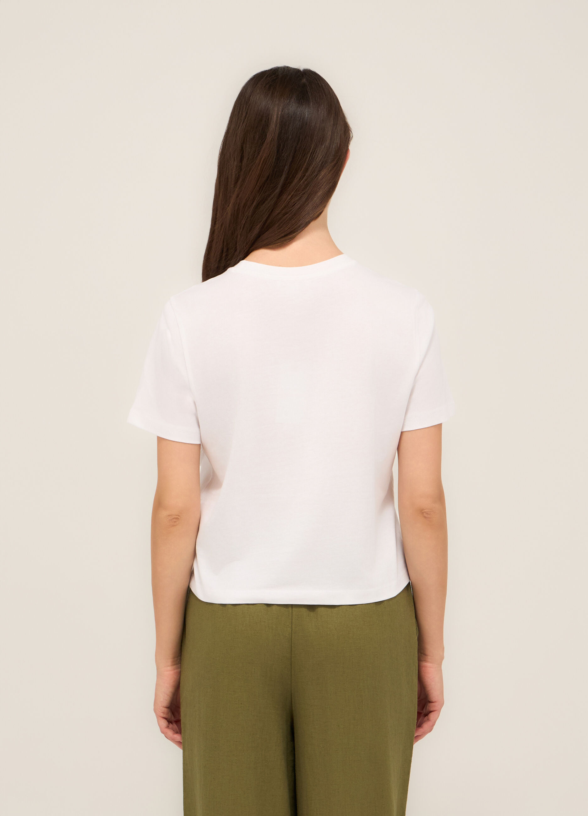 T-shirt in jersey di cotone stretch donna_1