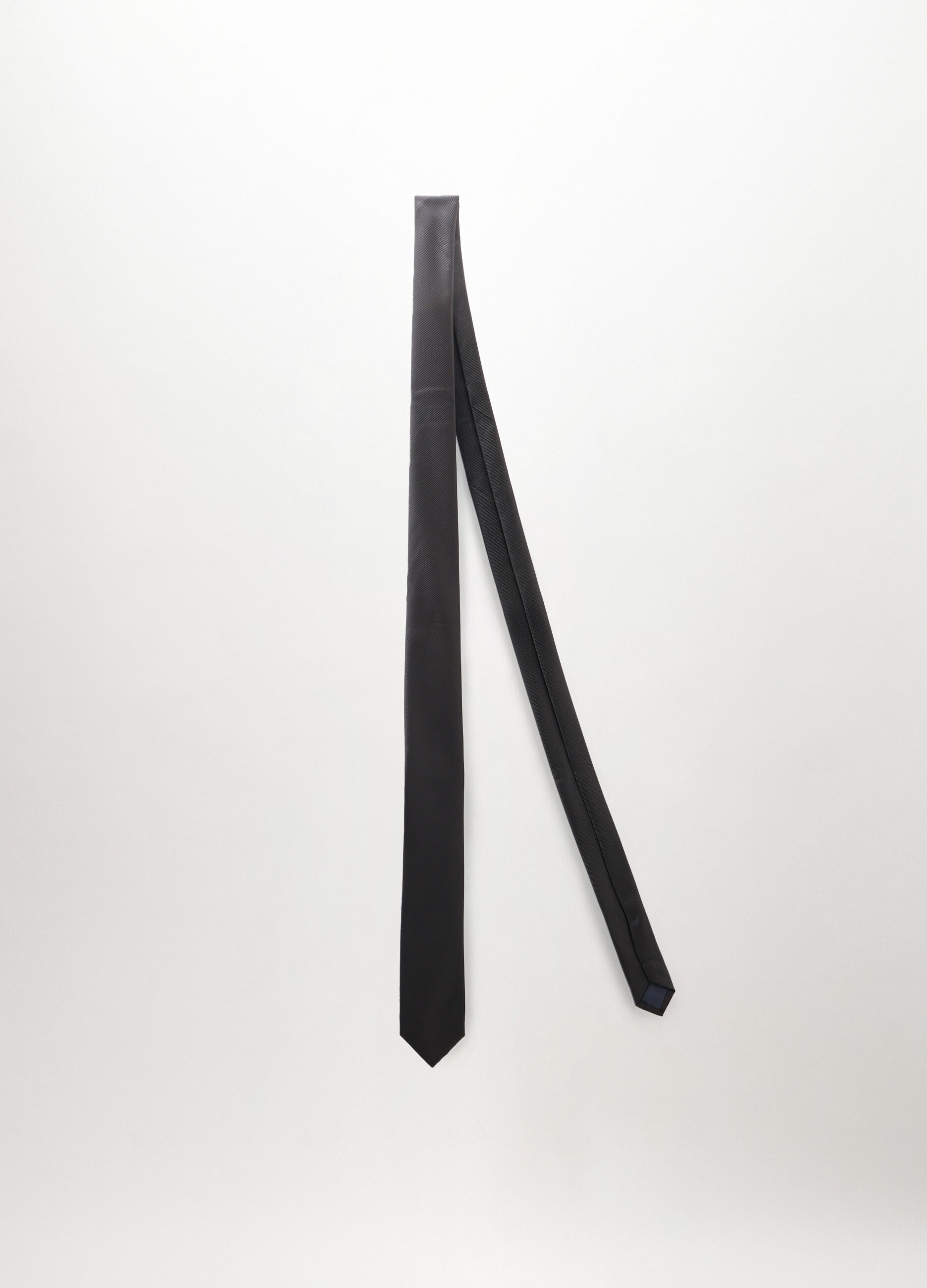 Cravatta slim effetto twill uomo_0