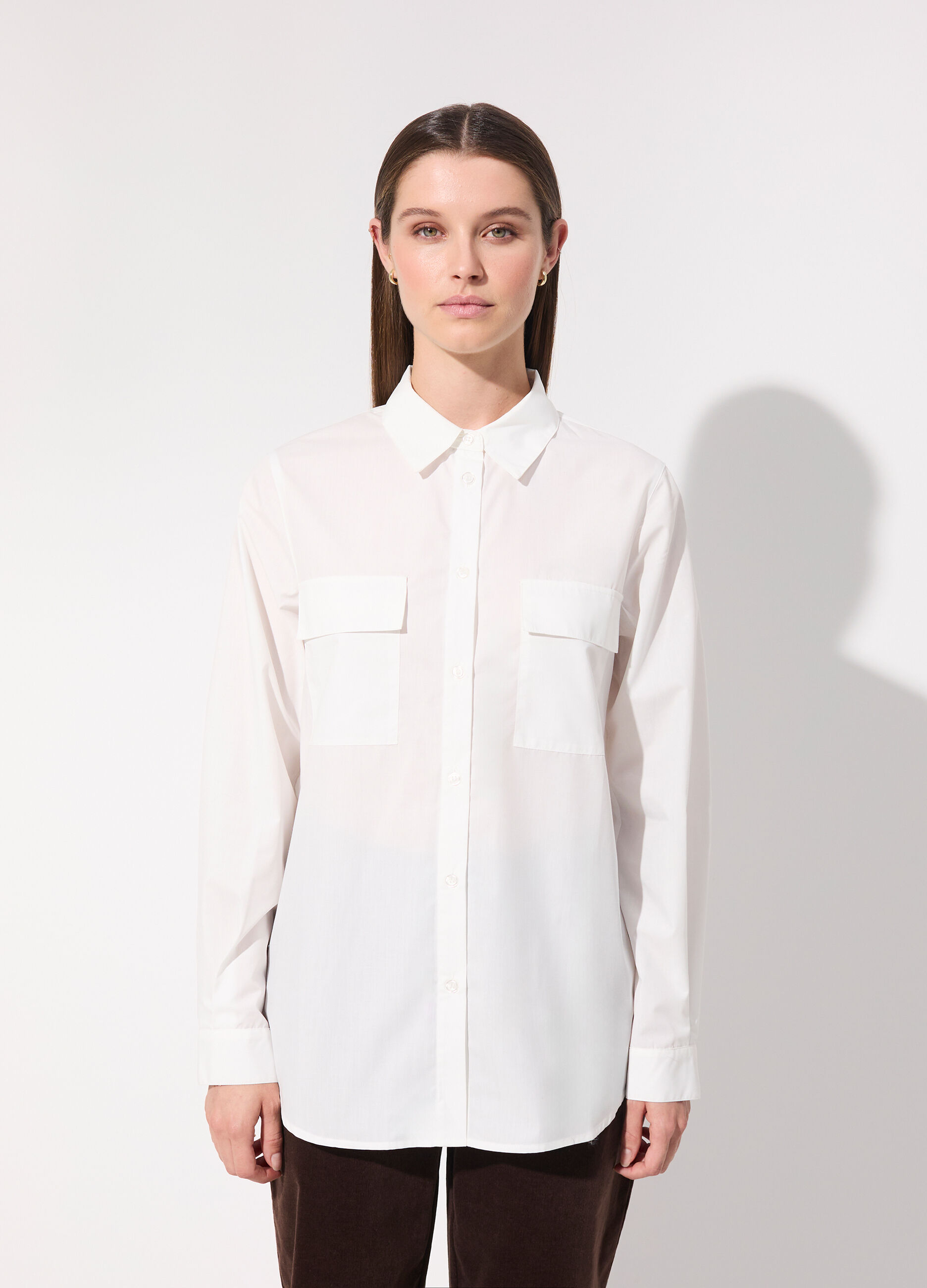 Camicia a maniche lunghe in cotone donna_1