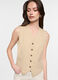 Gilet in twill misto lino donna_2