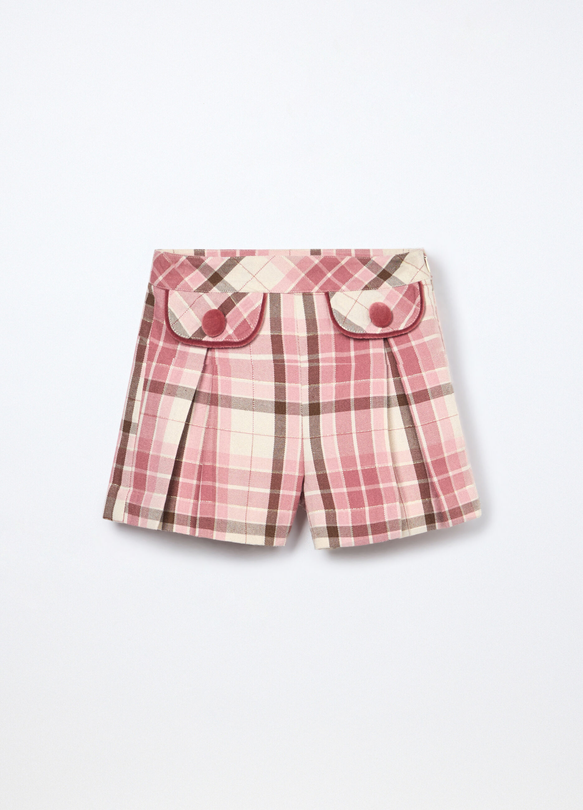 Shorts a quadri misto cotone bambina_0