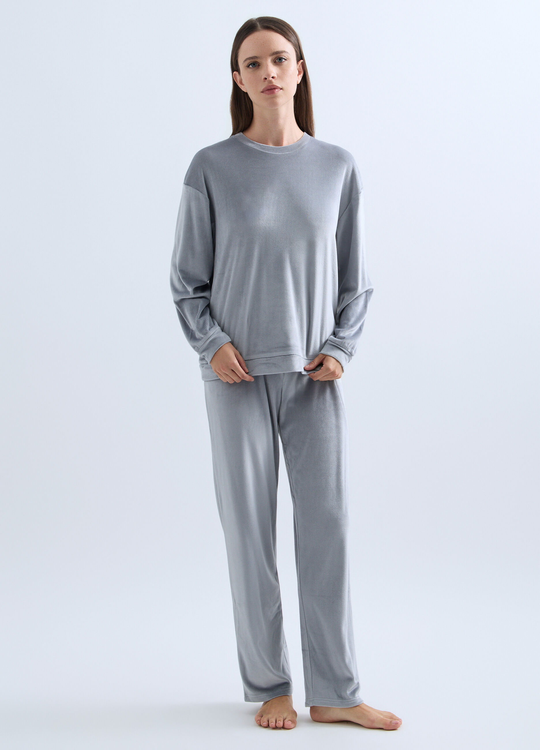Top pigiama velour stretch donna_0