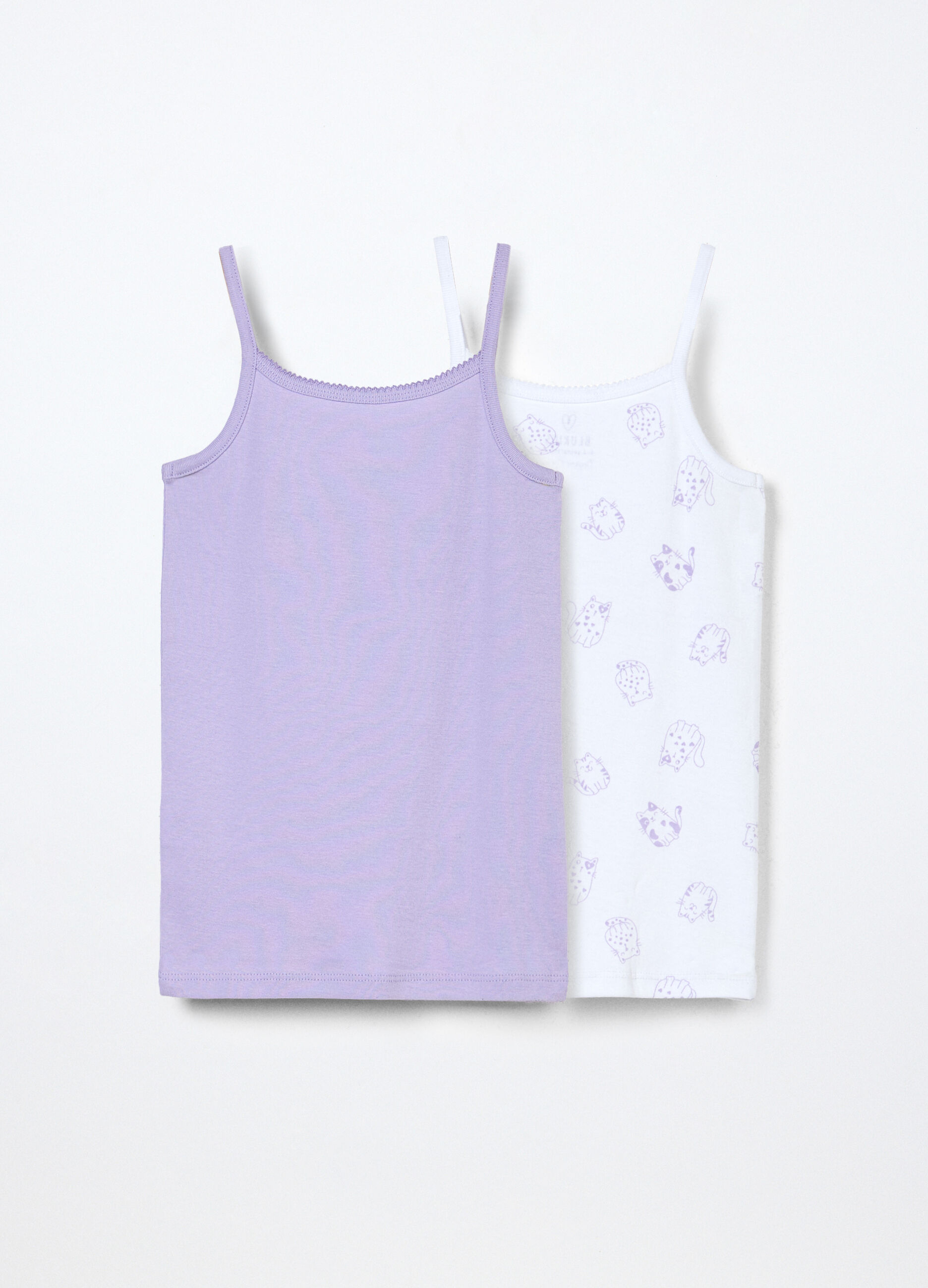 Pack 2 canotte intime in jersey di puro cotone bambina_1