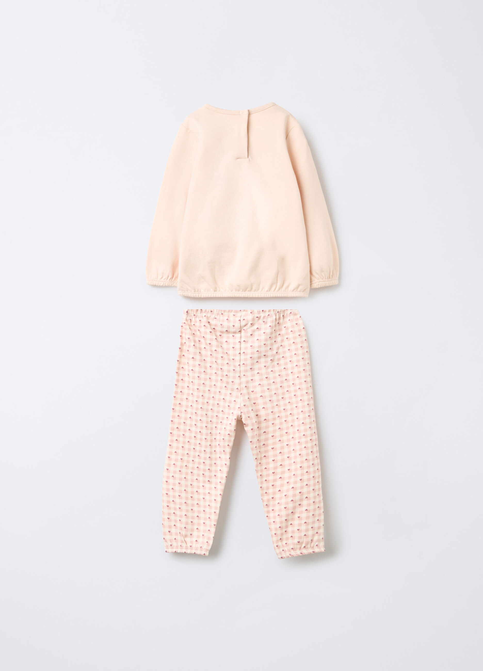 Set pigiama lungo in felpa di puro cotone neonata_1