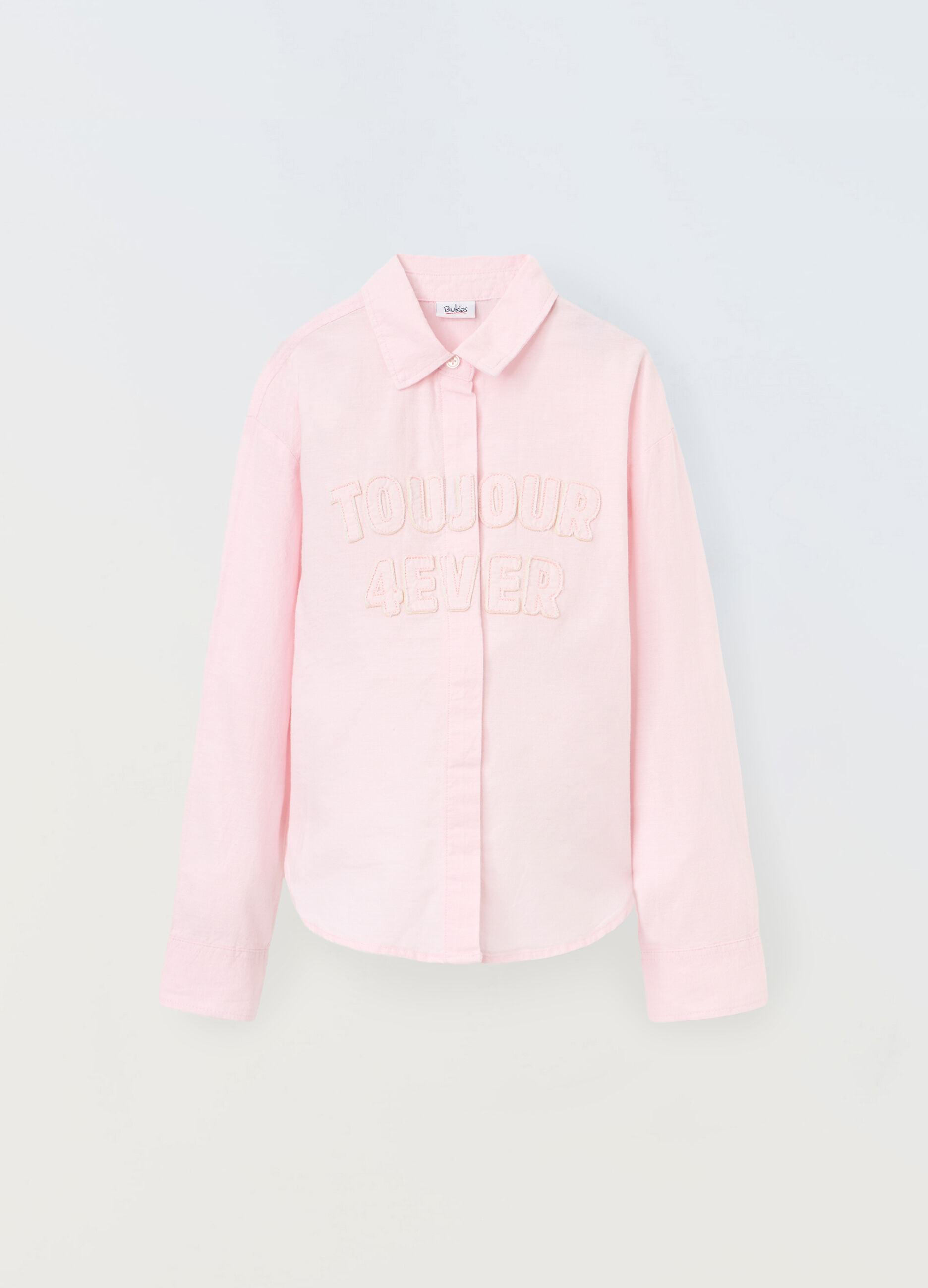 Camicia in puro cotone con patch applicate ragazza_0