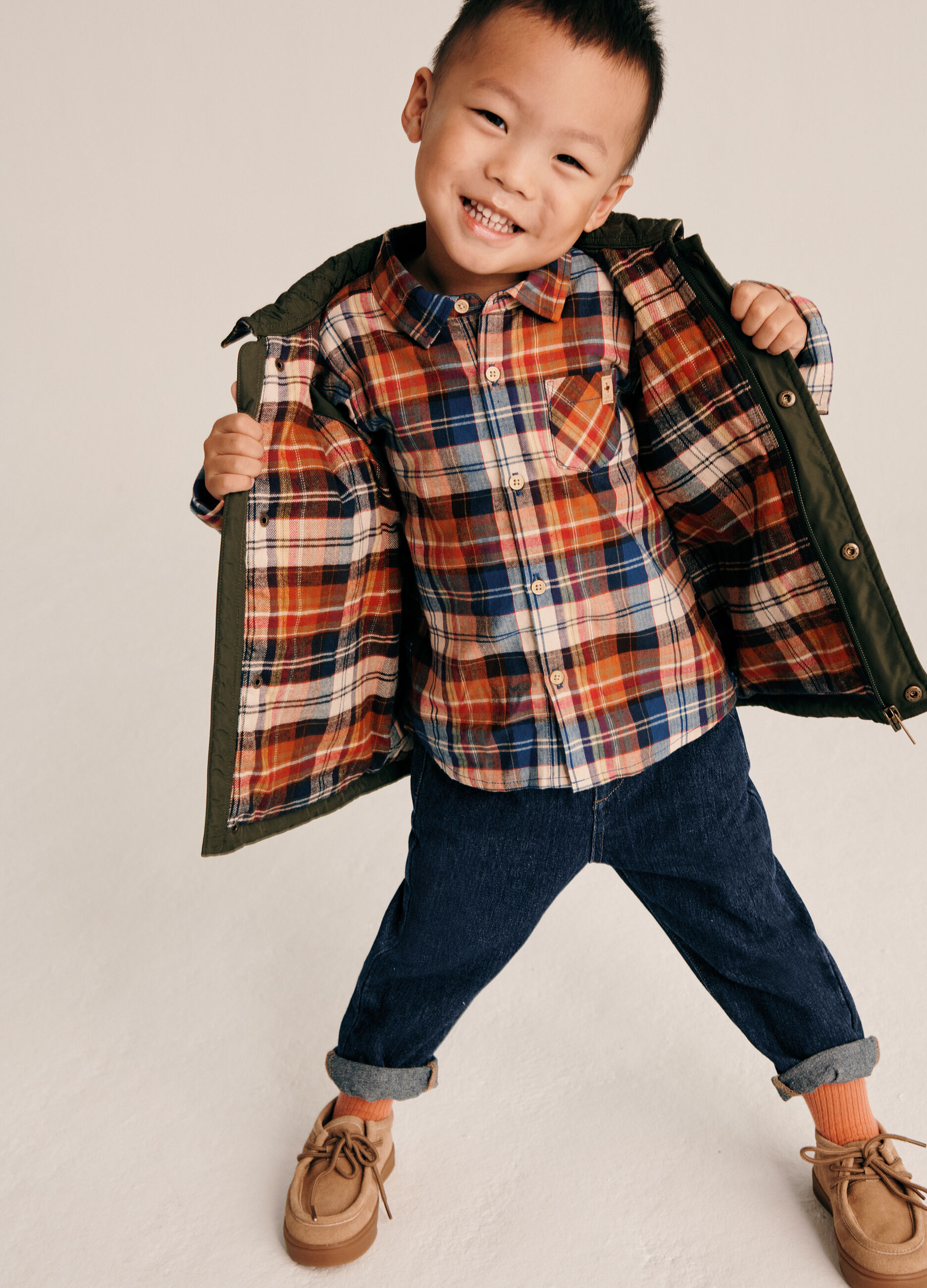 Camicia a quadri multicolor in flanella_0