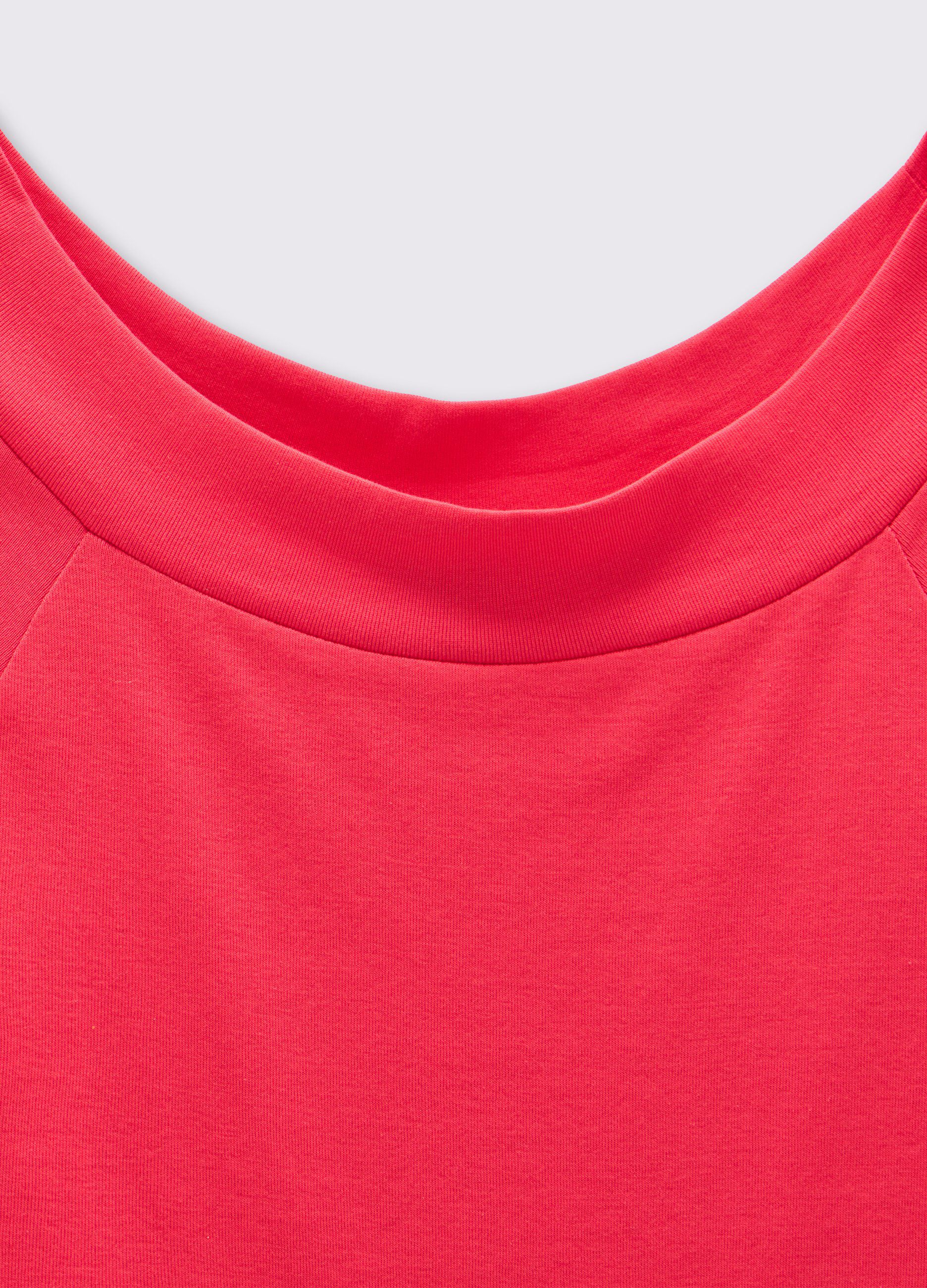 T-shirt in puro cotone con scollo a barca donna