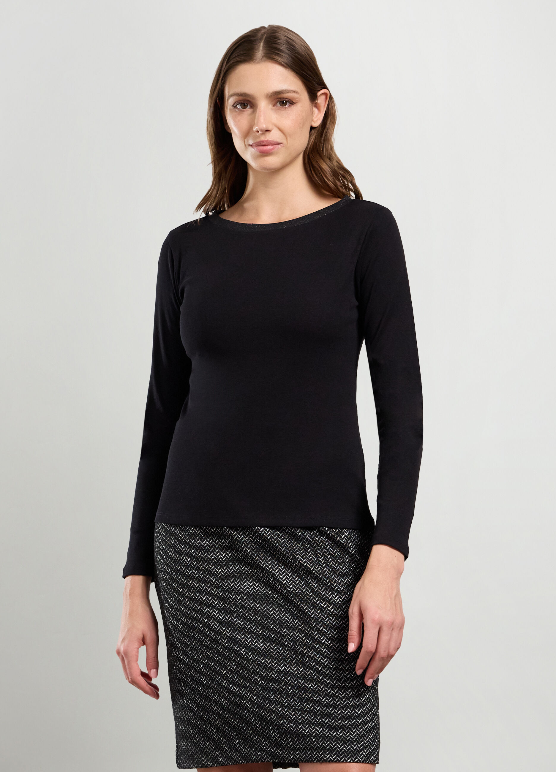 T-shirt in misto cotone donna_0