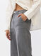 Pantaloni Wide Leg in denim di cotone stretch donna_4