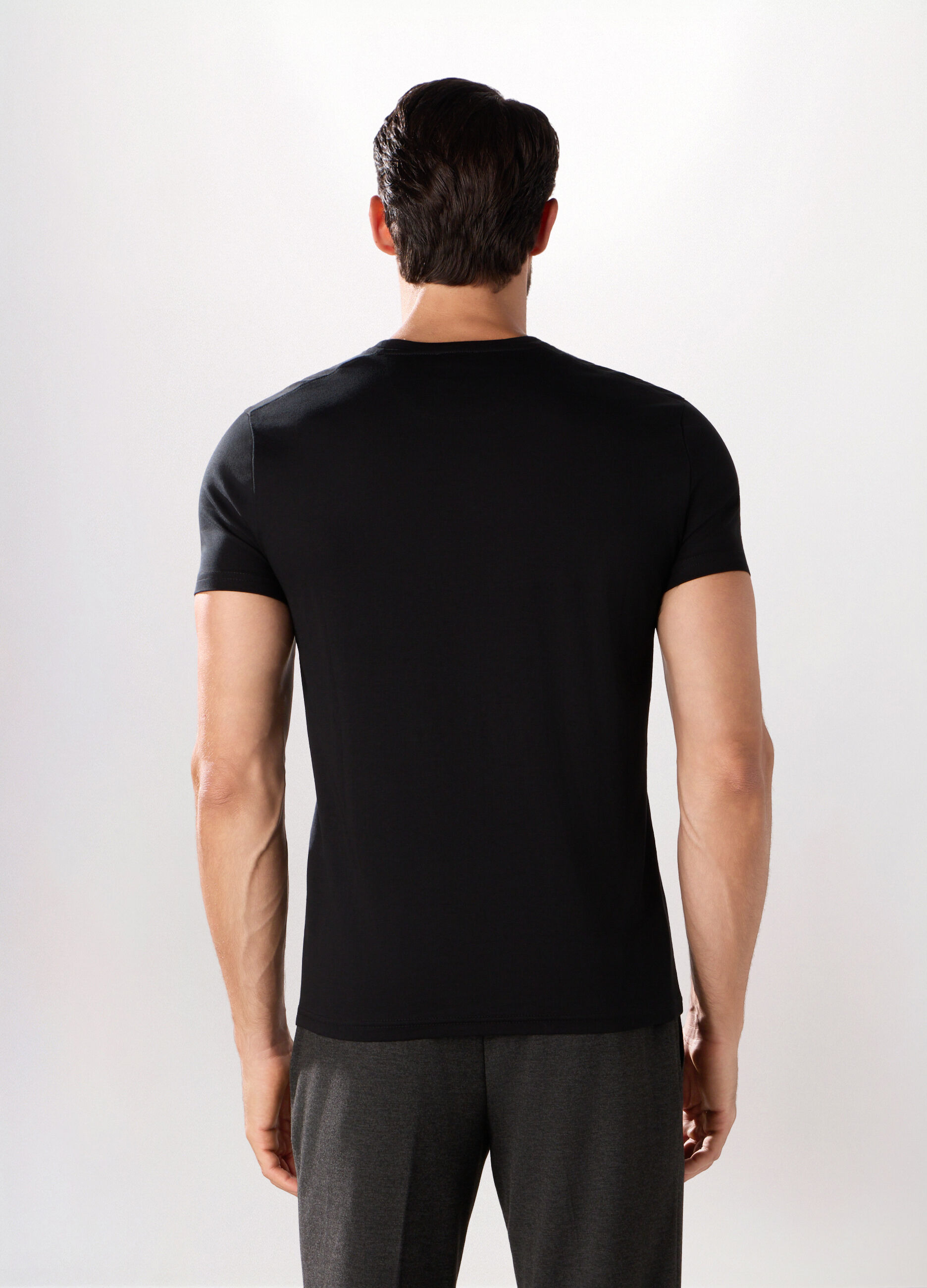 T-shirt slim fit in jersey di cotone uomo