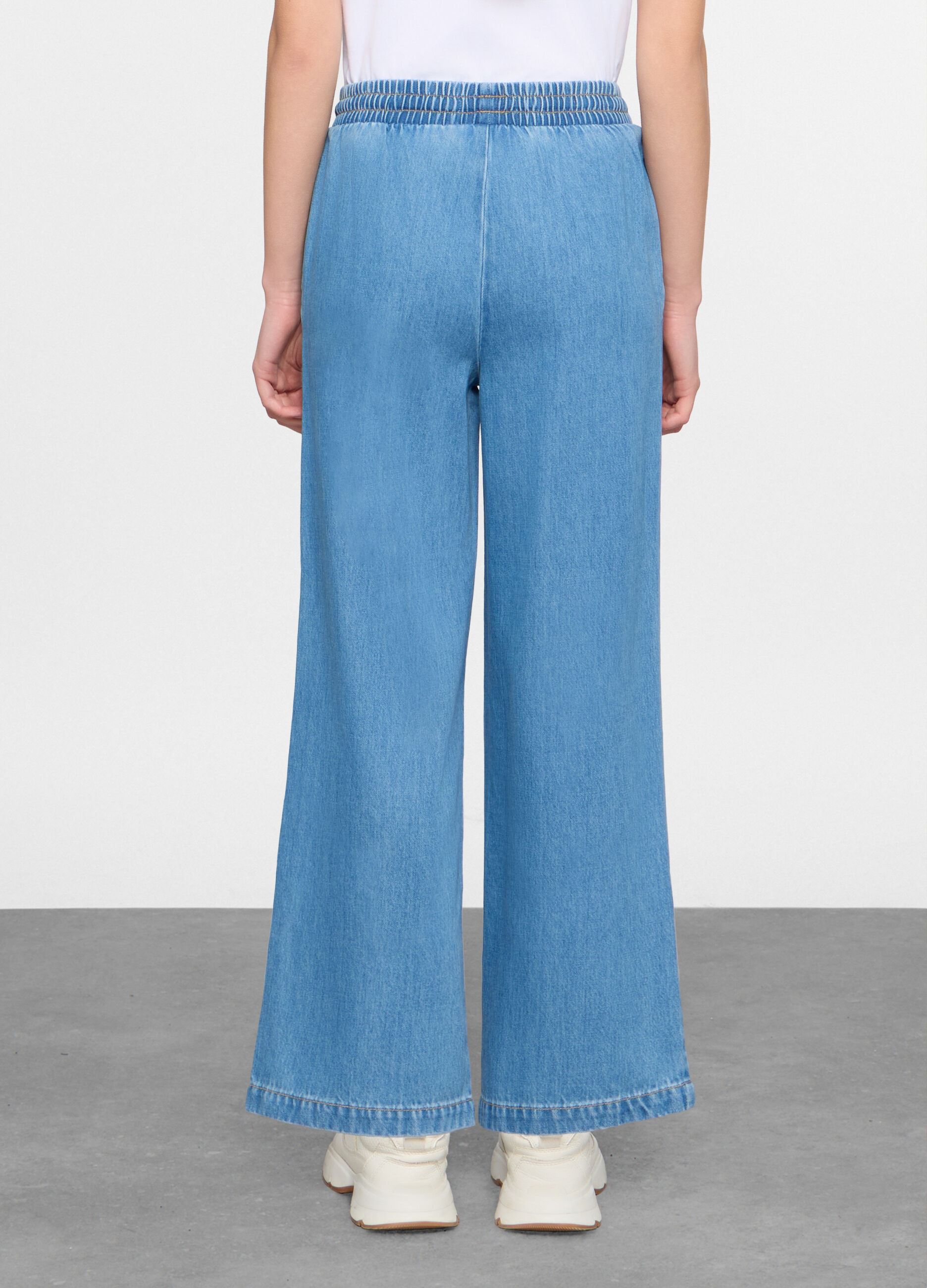 Jogger fit Straight in misto Lyocell con vita elasticata donna_2