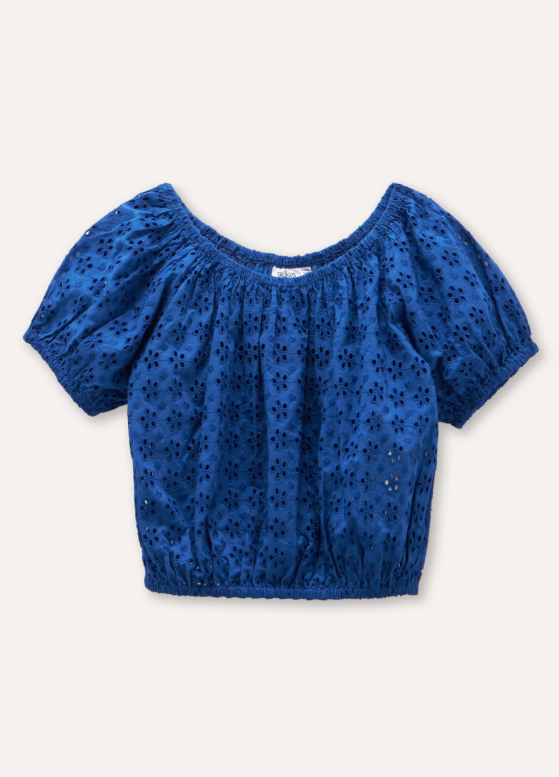 Blusa in puro cotone sangallo ragazza_0