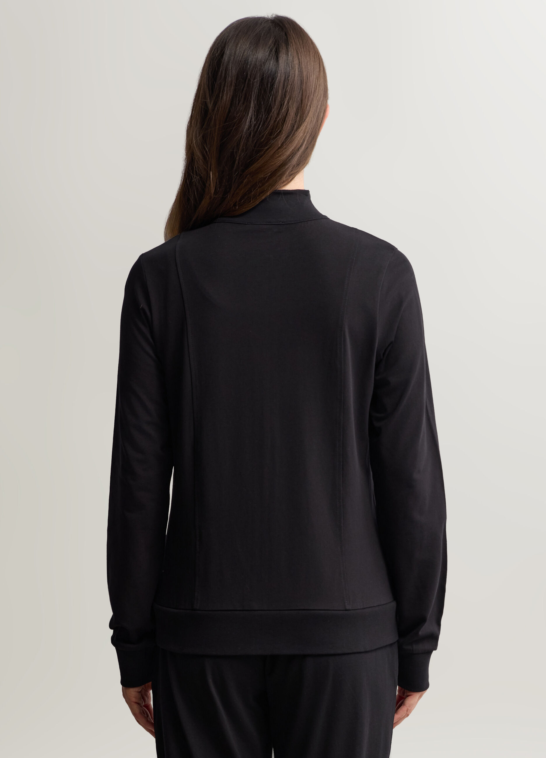 Felpa in jersey di cotone stretch donna_1