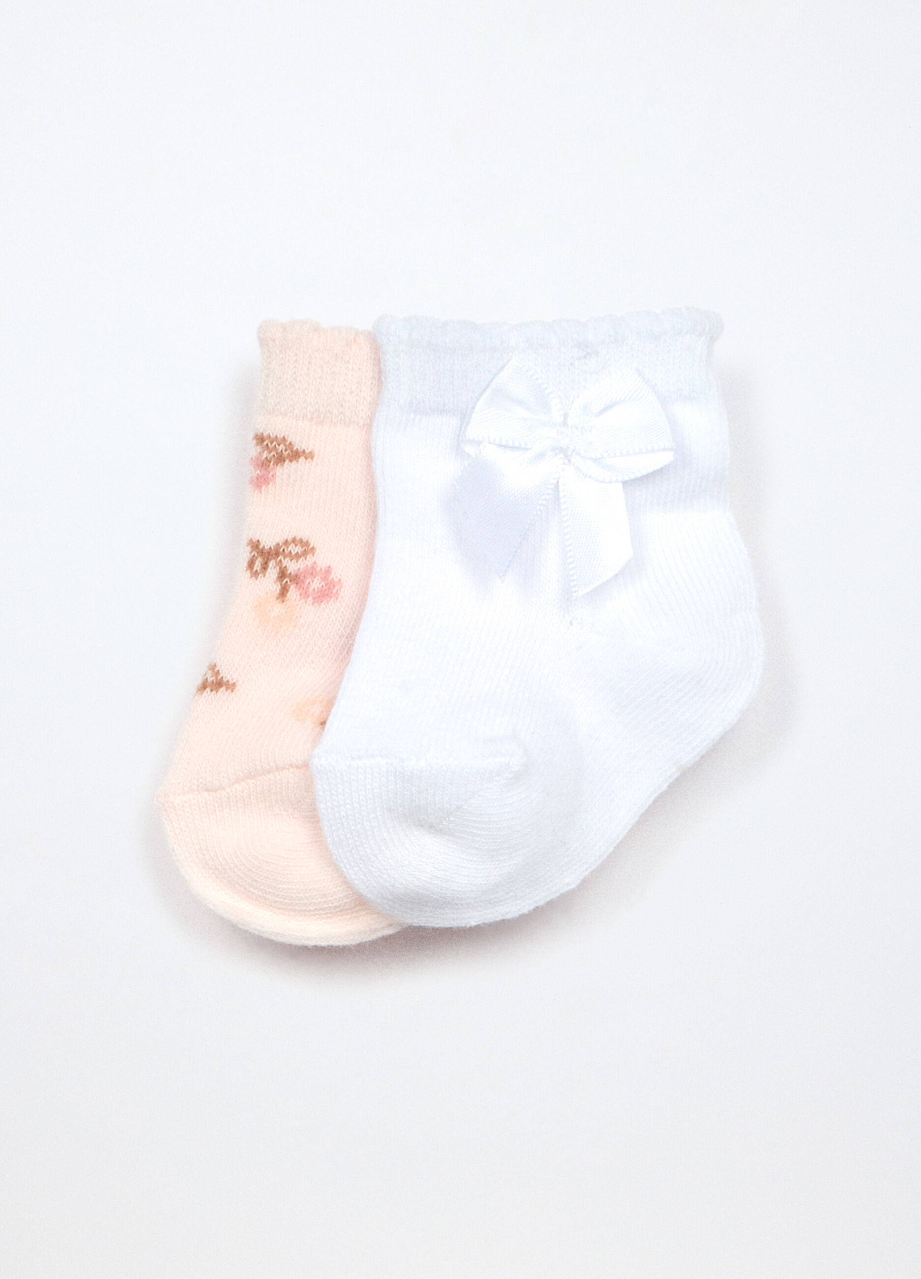 Pack 2 calzini corti misto cotone neonata