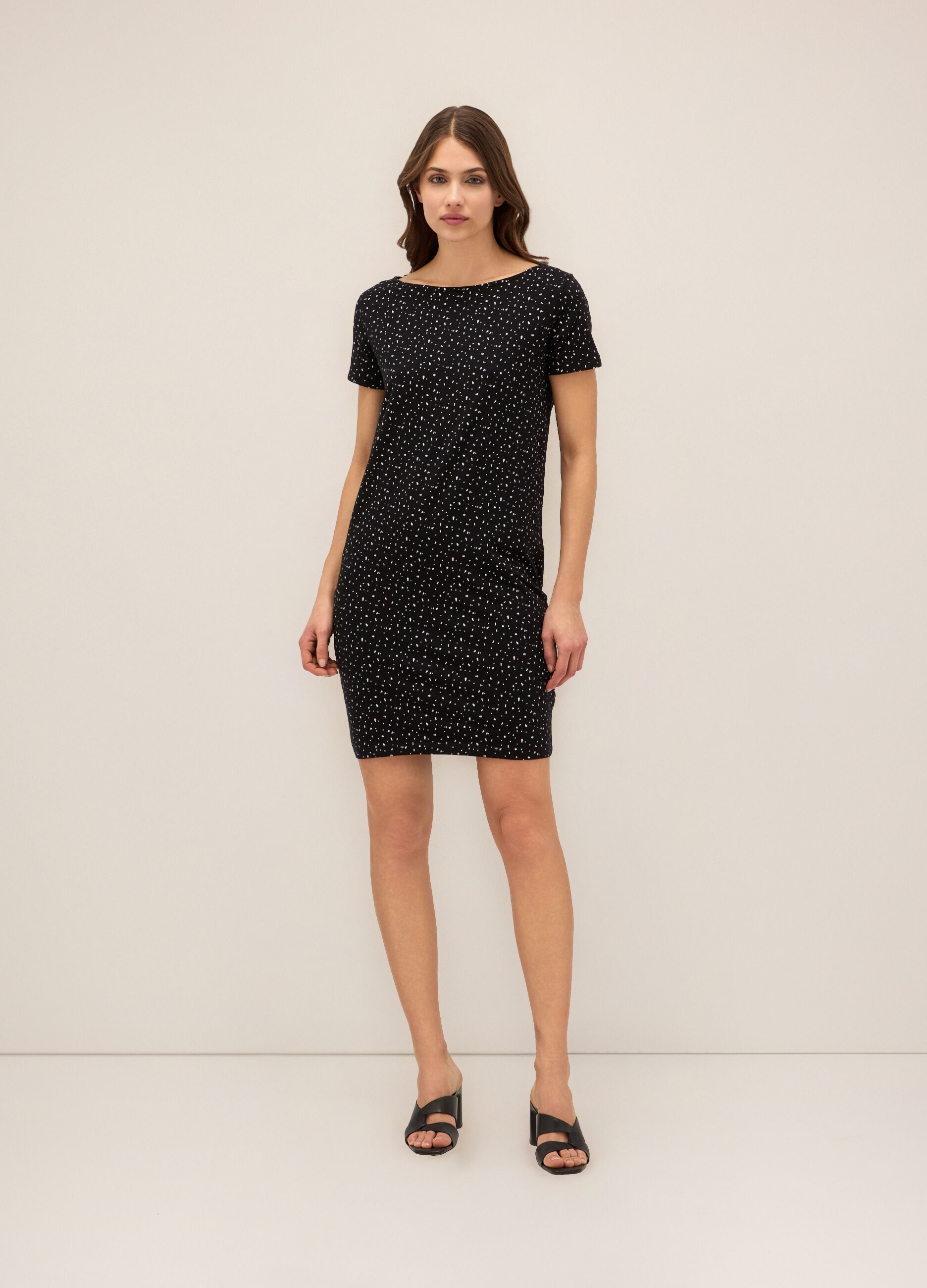 Abito corto in cotone stretch donna_0