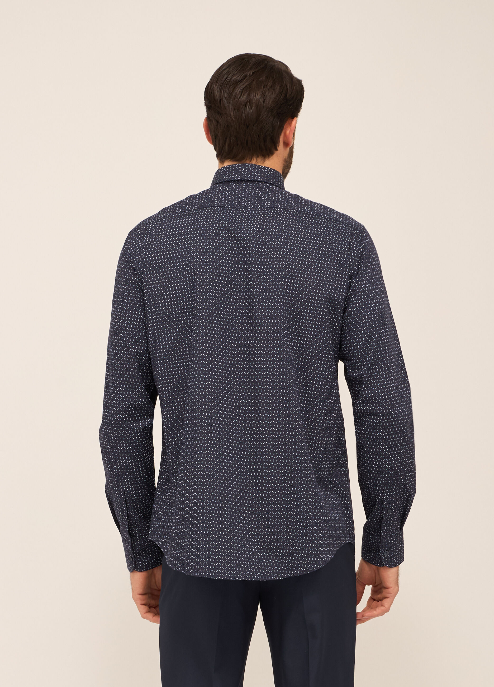 Camicia regular fit in misto cotone a fantasia_1