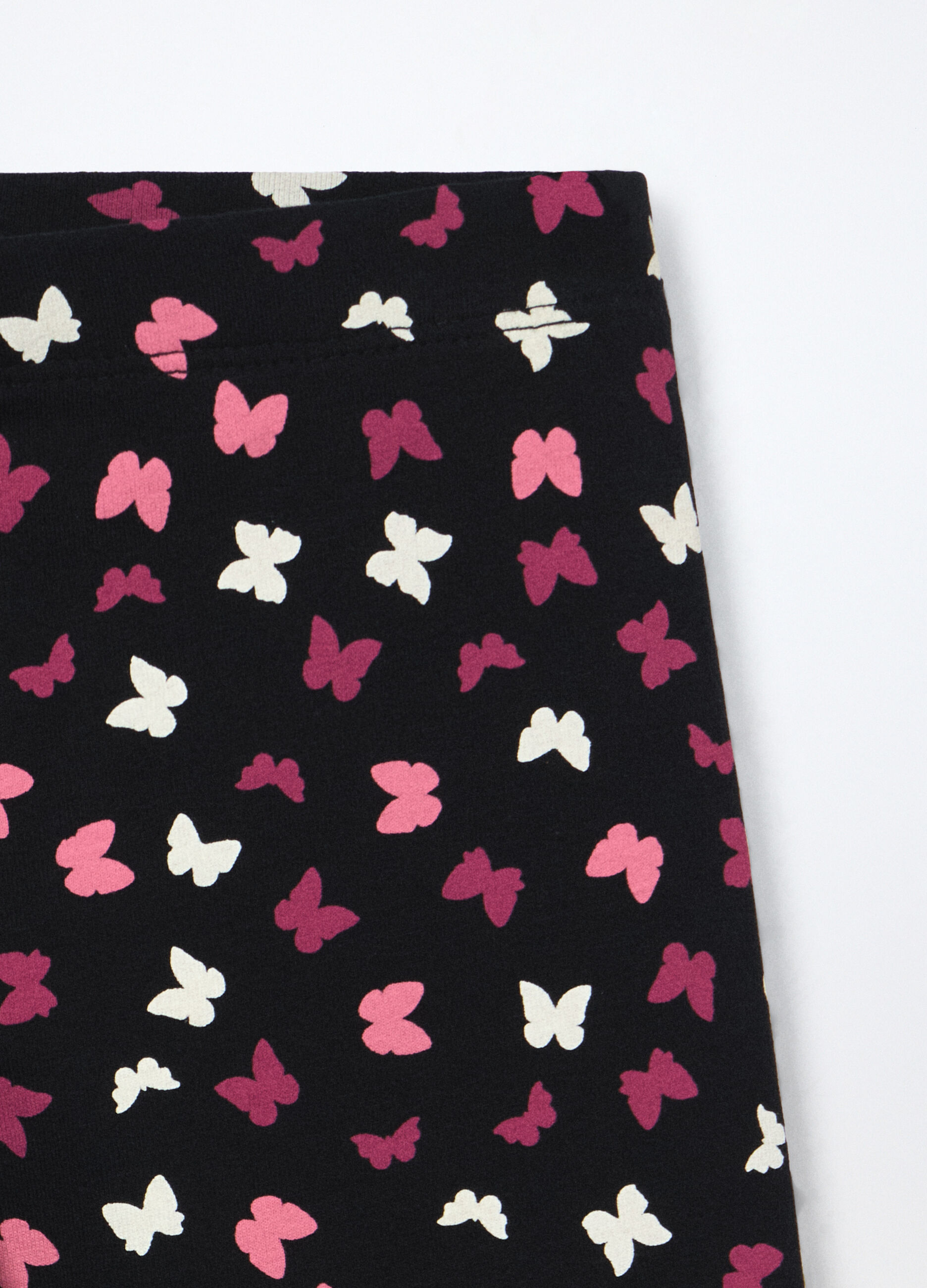 Leggings in french terry di cotone stretch bambina_2