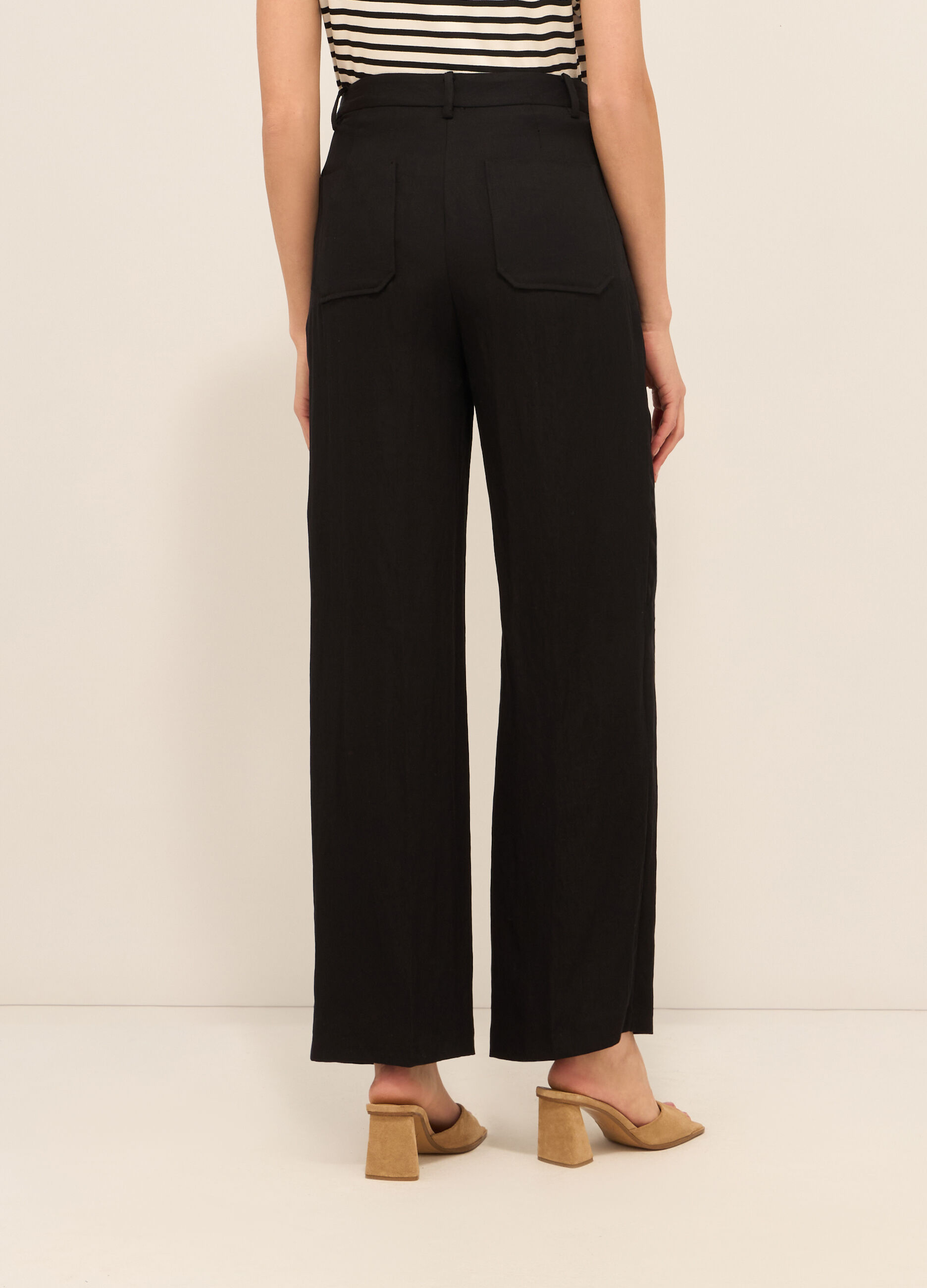 Pantaloni in mista lyocell donna_1