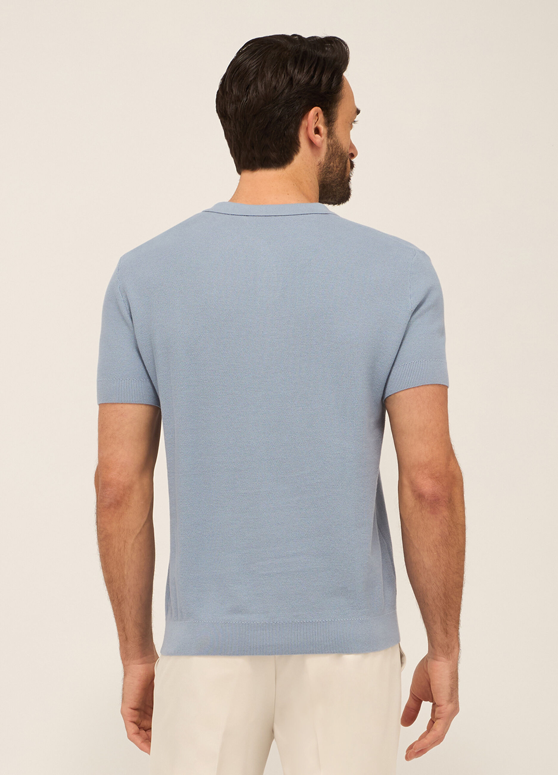 Polo in maglia di puro cotone uomo_1