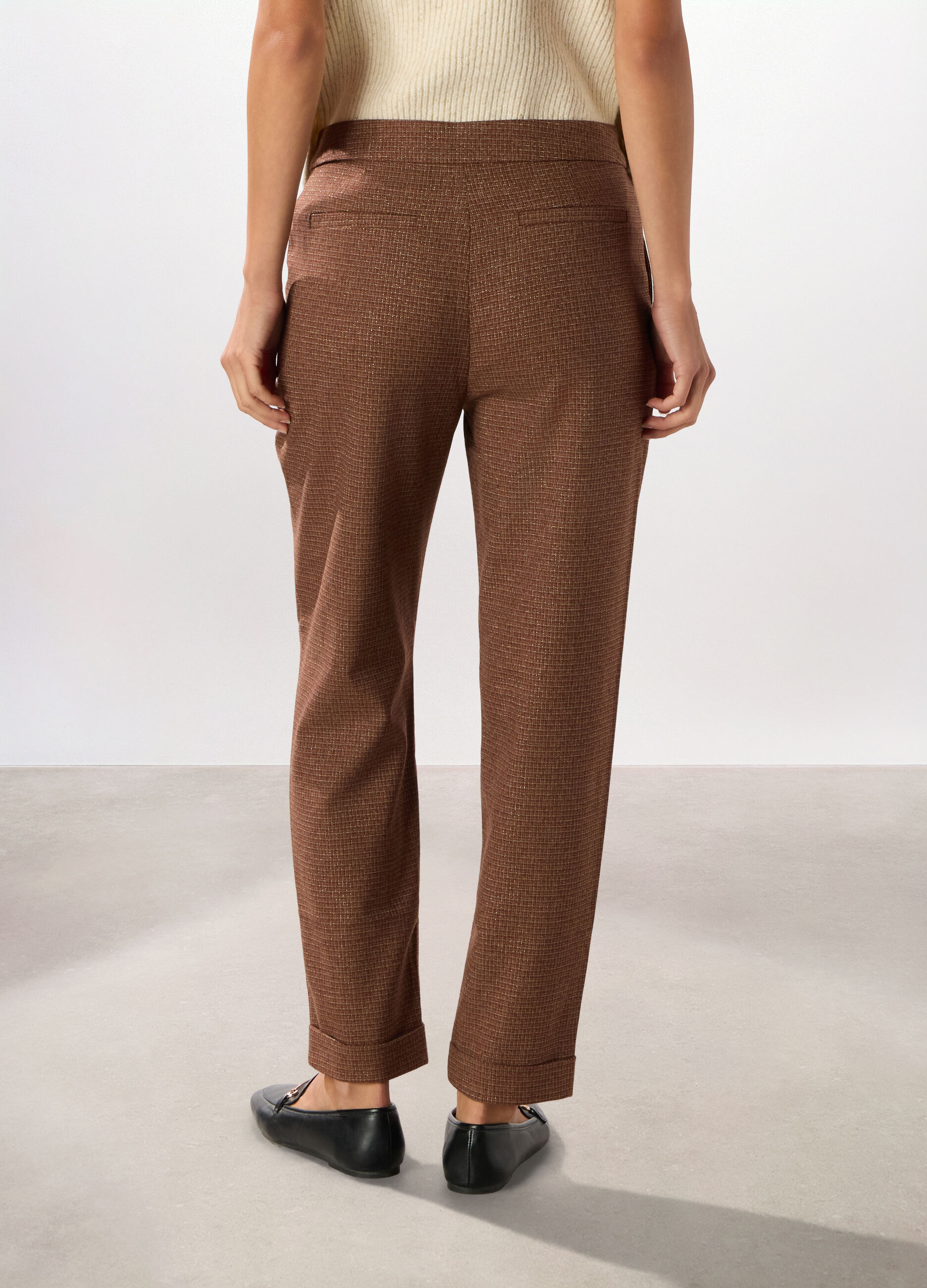 Pantaloni misto viscosa a quadri_1