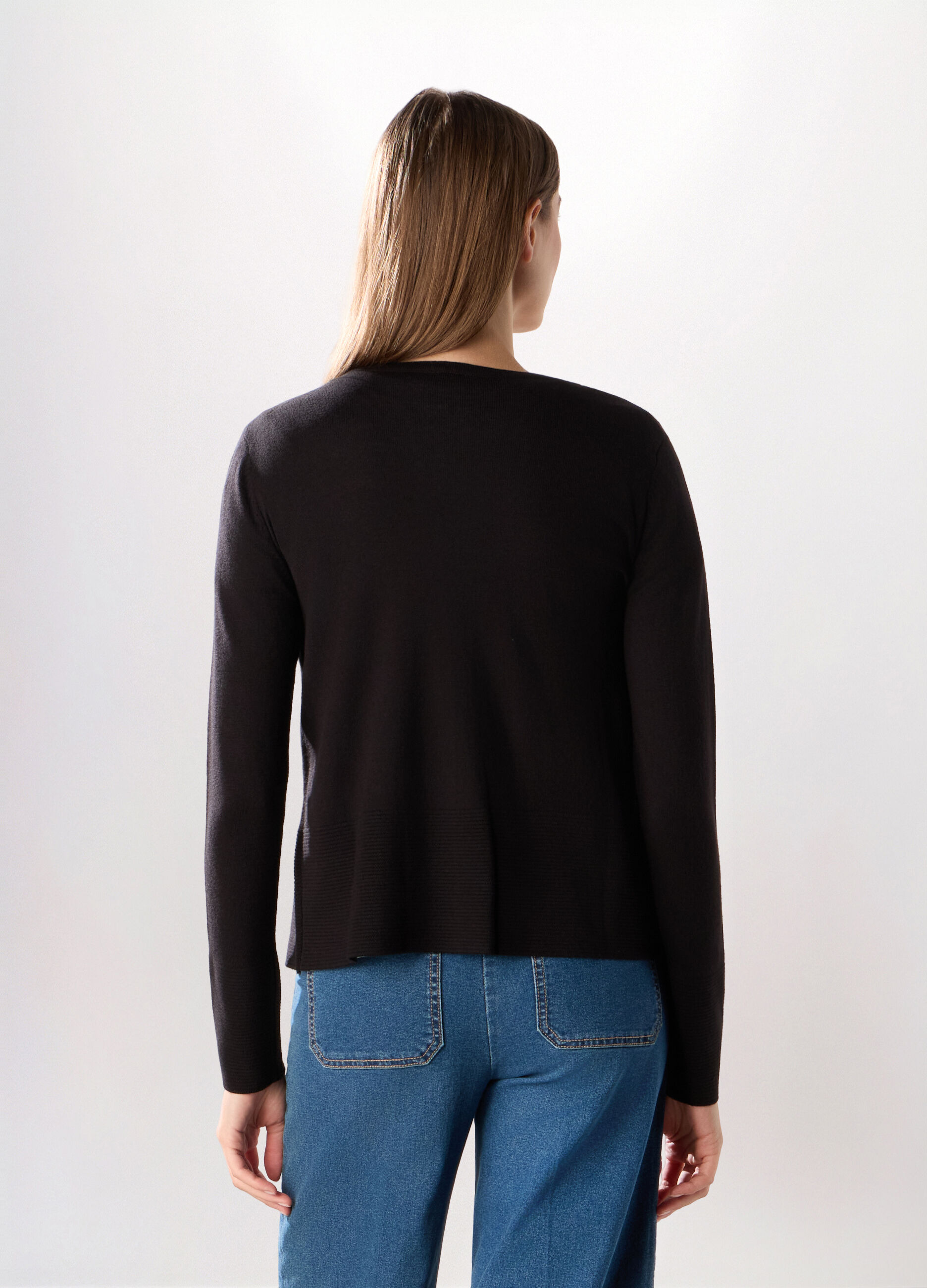 Cardigan tricot misto cotone donna_1