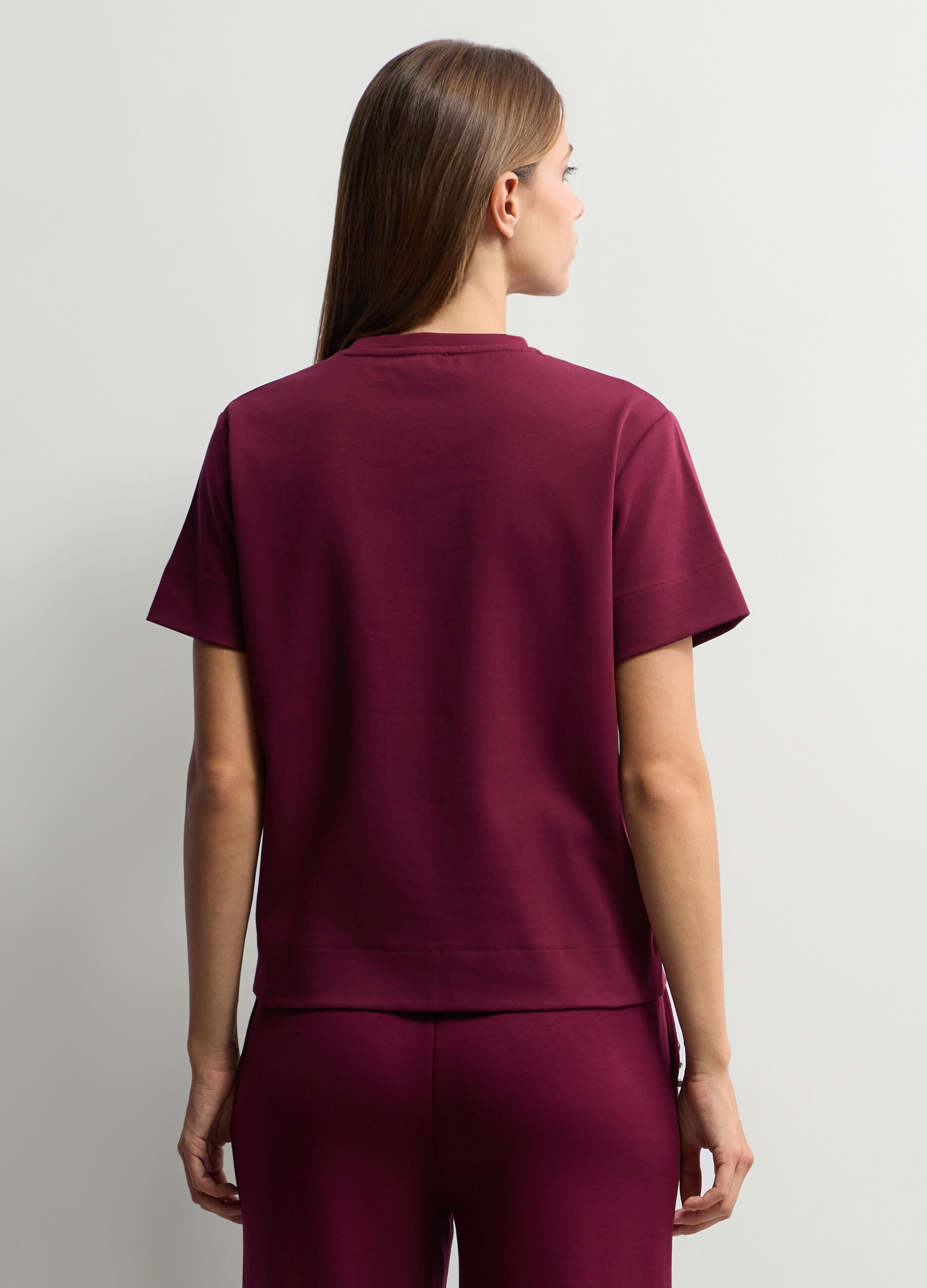 T-shirt girocollo stretch donna_1