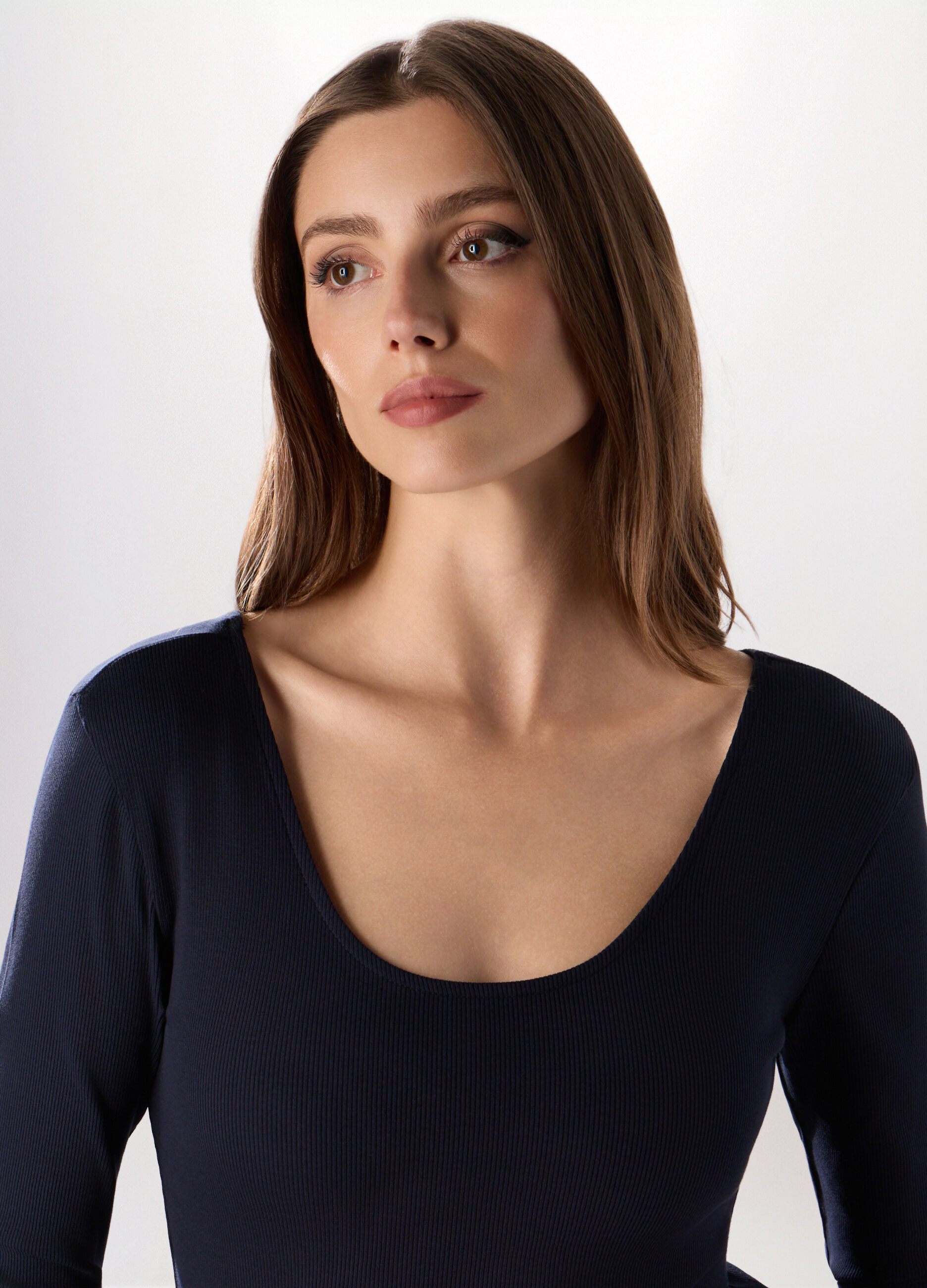 Body in costina di cotone stretch donna_2