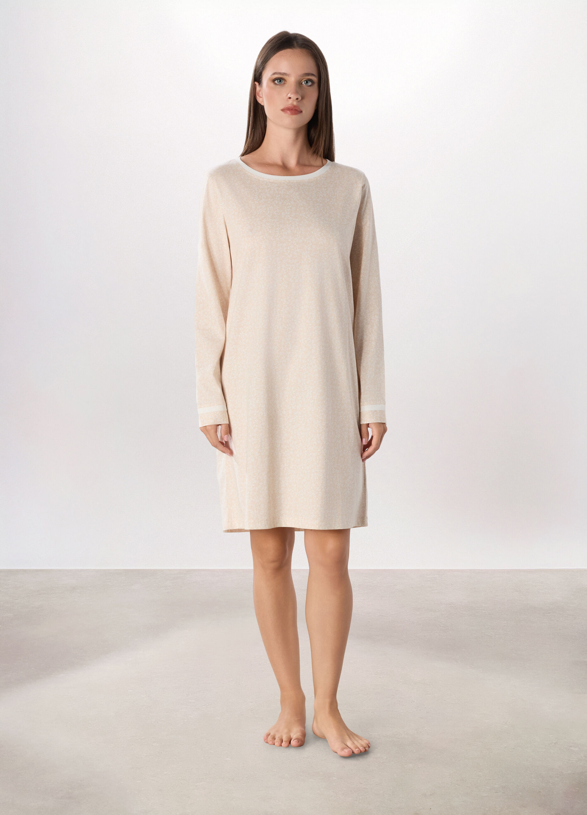 Camicia da notte in jersey di puro cotone donna_0