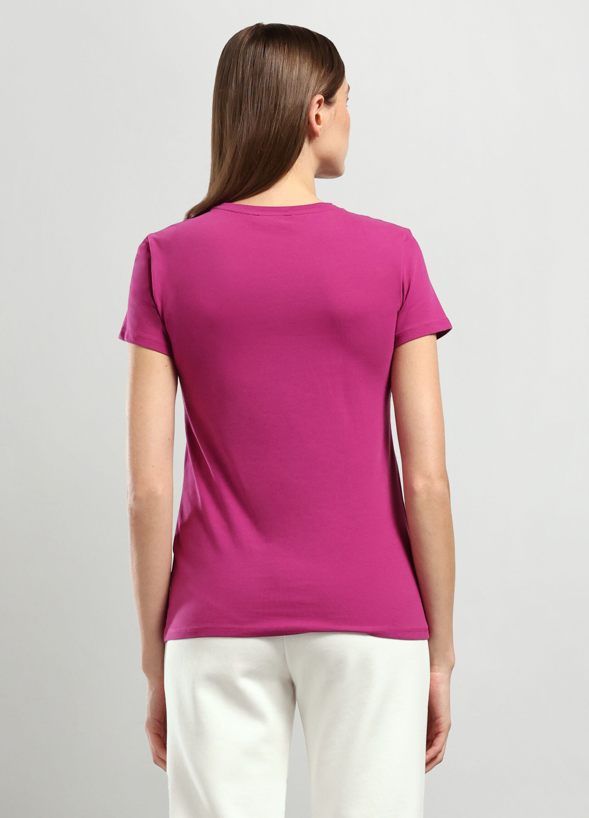 T-shirt in cotone stretch donna_1
