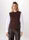 Gilet misto lana con inserto camicia donna_0